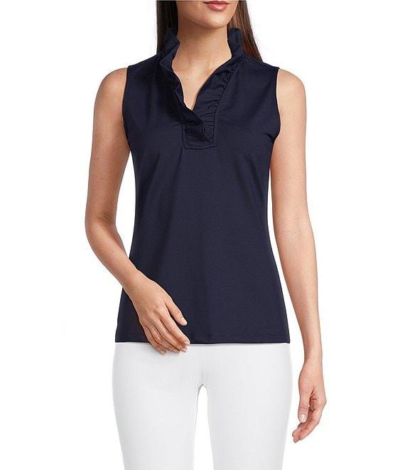 J.McLaughlin Durham Sleeveless Ruffle V-Neck Top Product Image