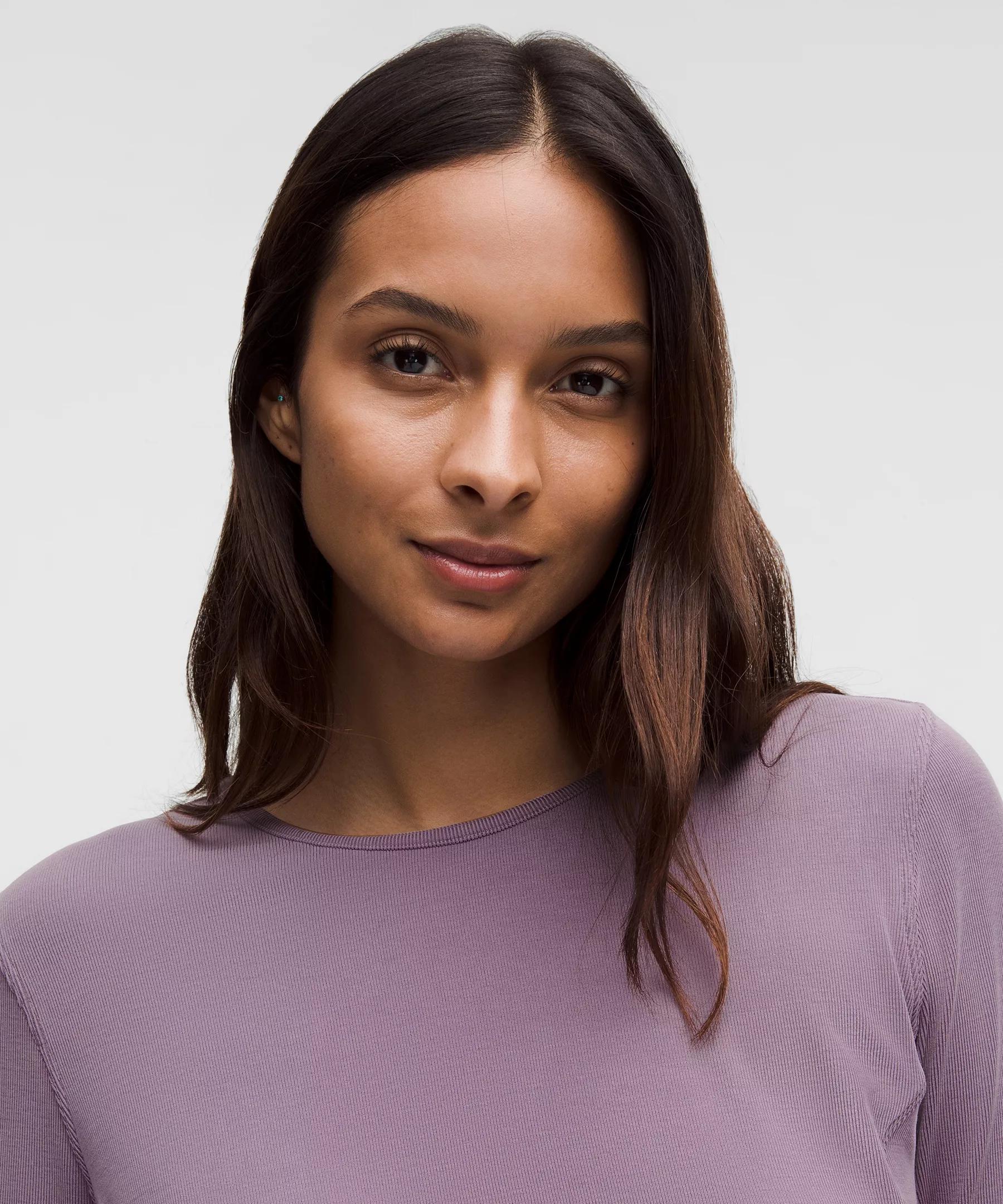 Twist-Back Soft Ribbed Long-Sleeve Top Product Image