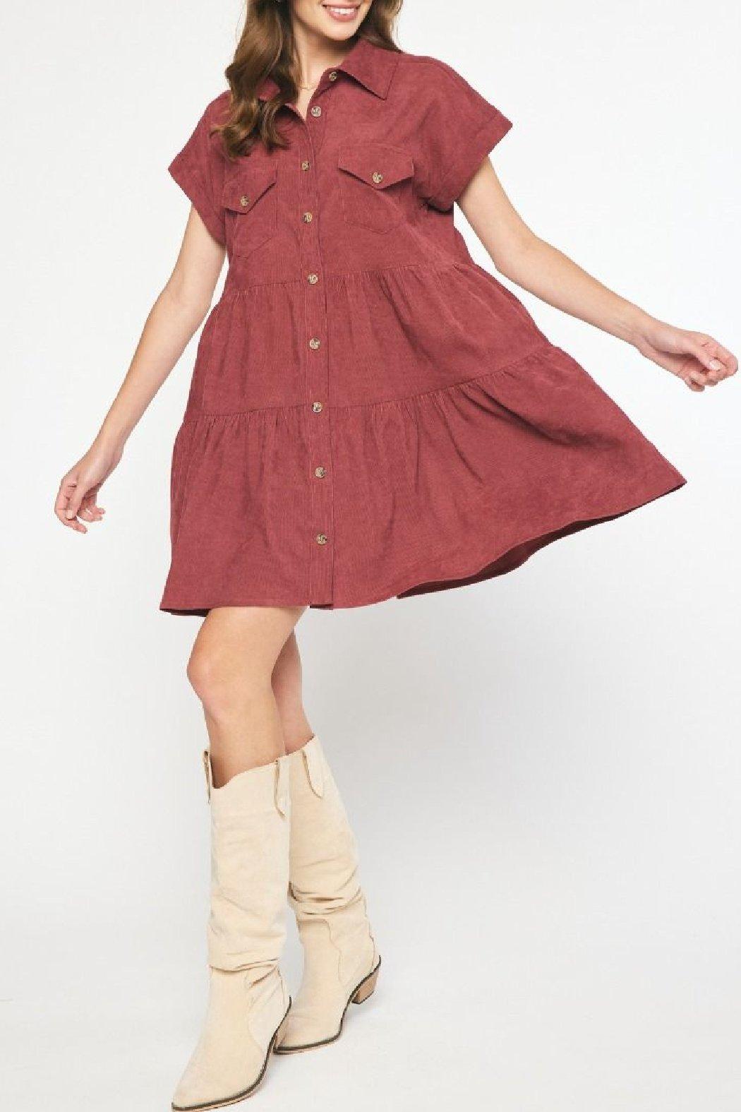 Tiered Corduroy Dress Product Image