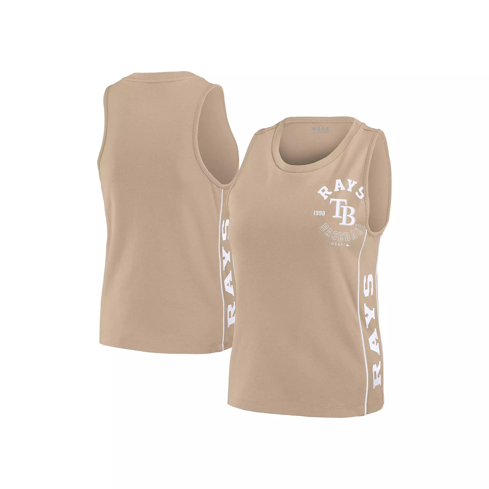 Women's WEAR by Erin Andrews Tan Tampa Bay Rays Tonal Tank Top, Size: Small, Team Product Image