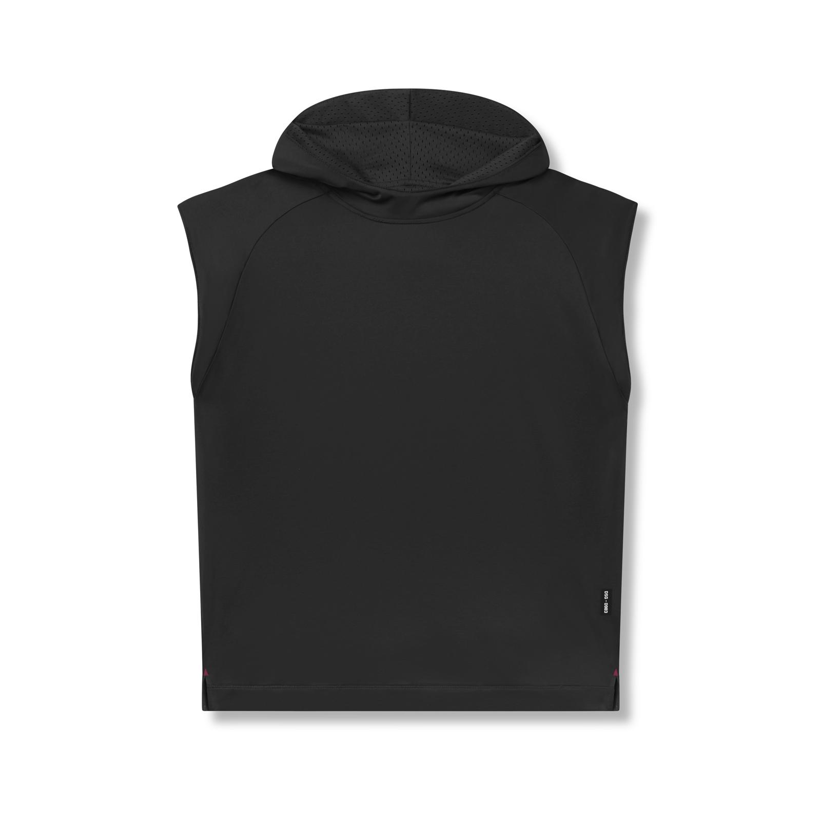 0983. Reversible 2-in-1 Cutoff Hoodie - Black Product Image