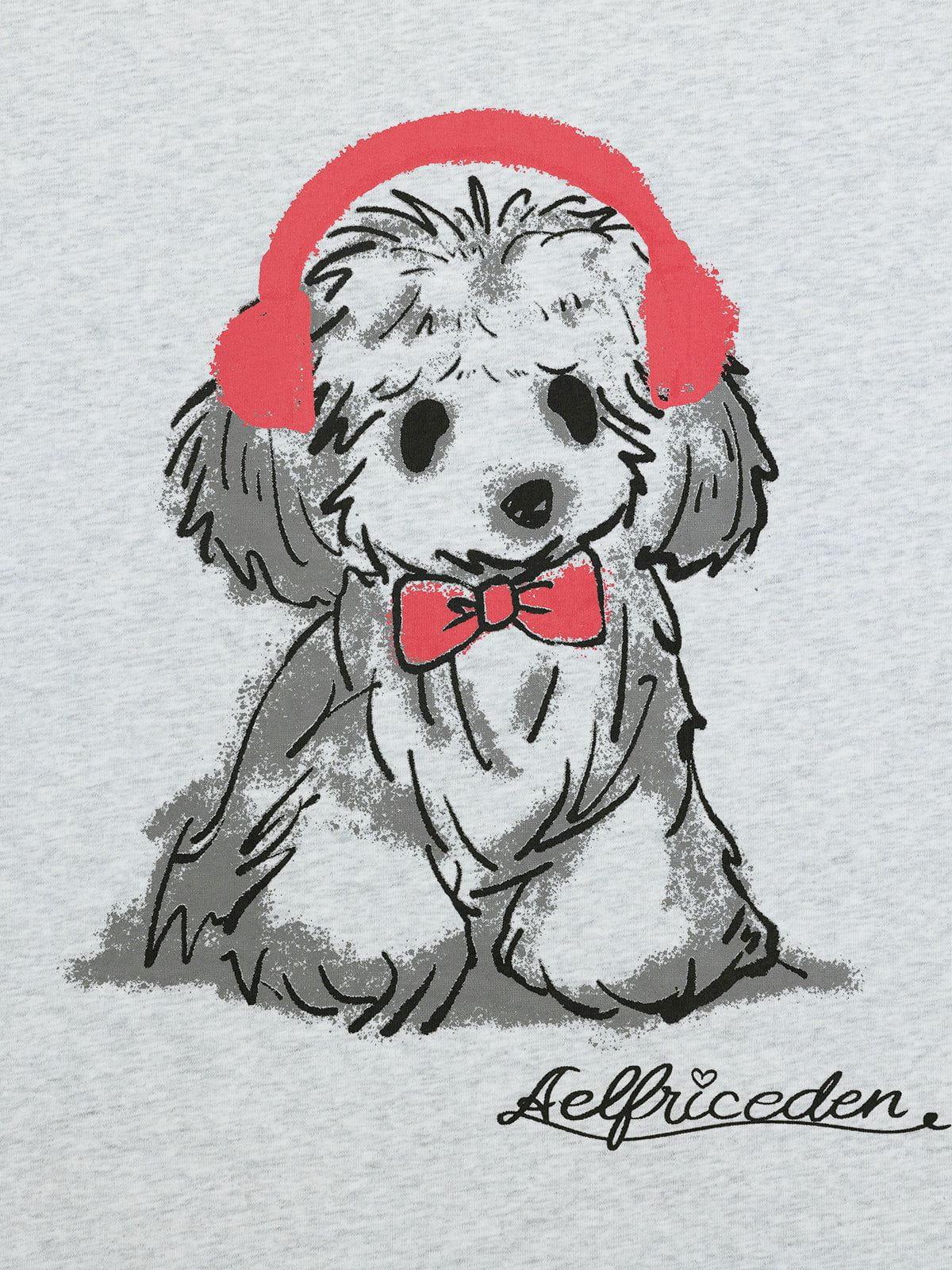 Aelfric Eden Cartoon Headphone Puppy Print Tee Product Image