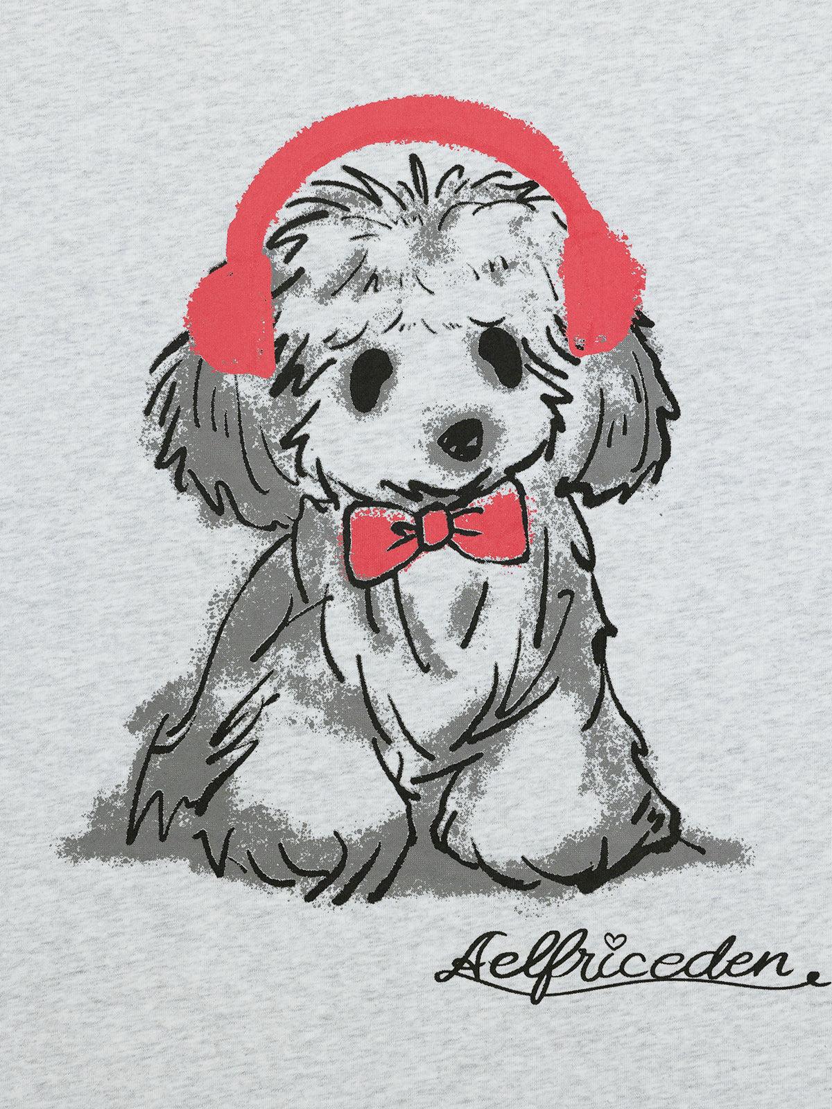 Aelfric Eden Cartoon Headphone Puppy Print Tee Product Image