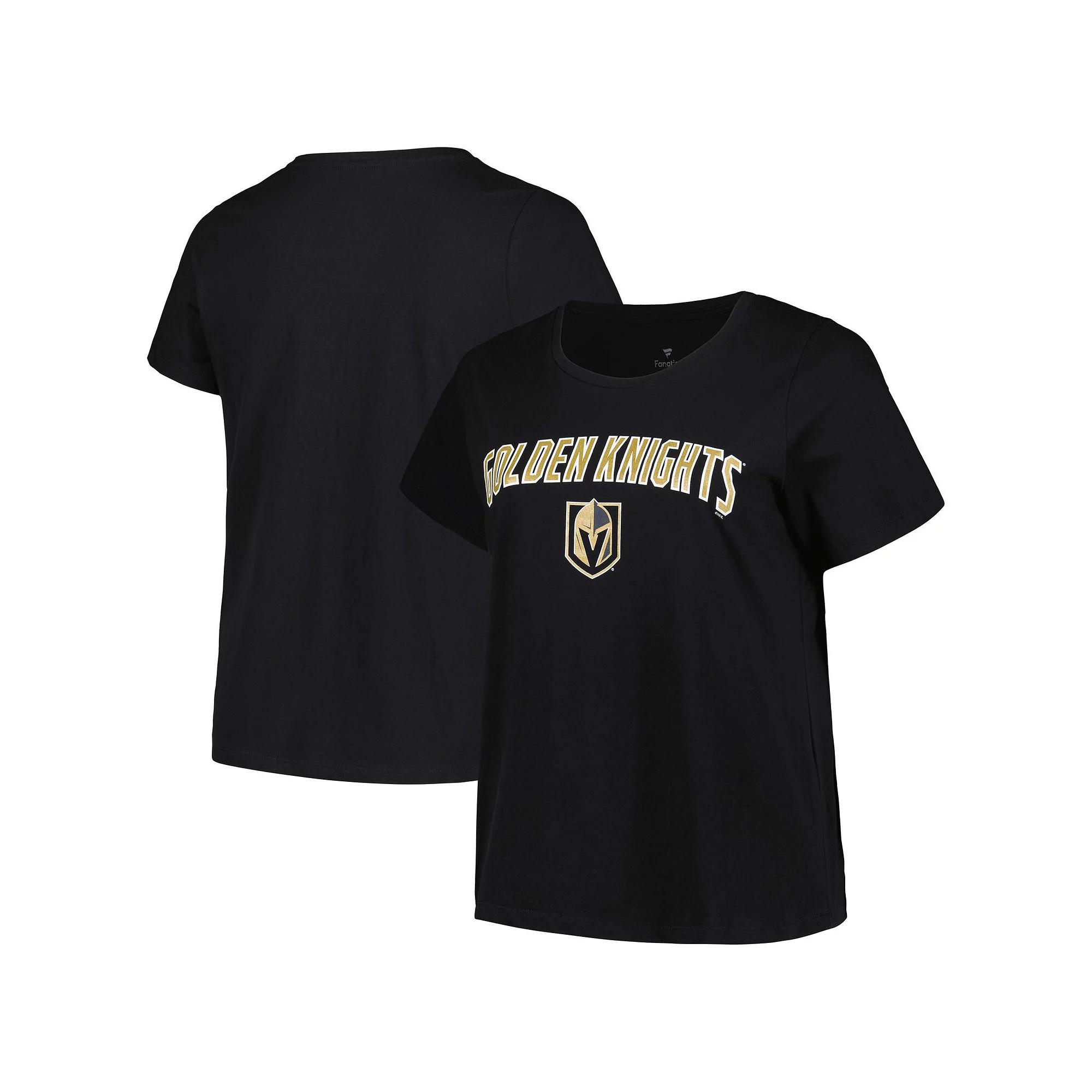 Women's Profile Black Vegas Golden Knights Plus Size Arch Over Logo T-Shirt, Size: 1XL, Lvk Black Product Image