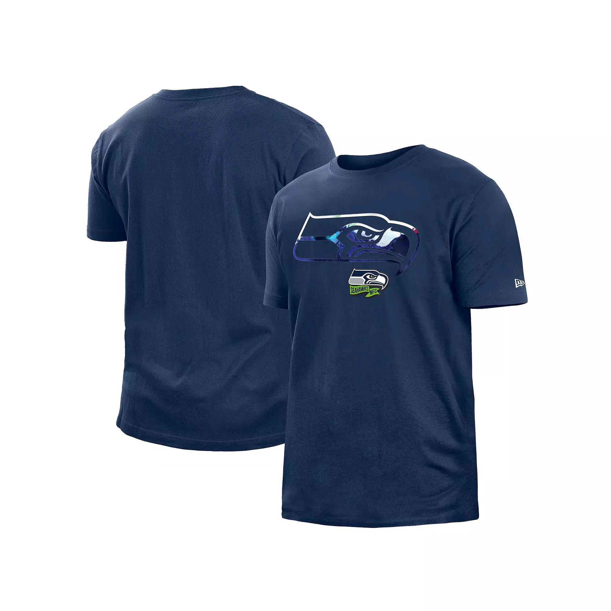 Men's New Era College Navy Seattle Seahawks 2022 Sideline Ink Dye T-Shirt,  Product Image
