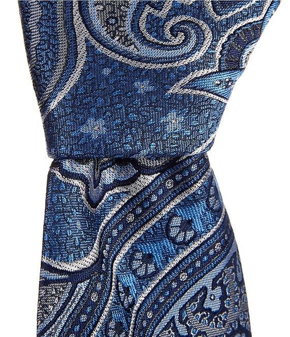 Hickey Freeman Exploded Paisley Traditional 3 1/4#double; Woven Silk Tie Product Image