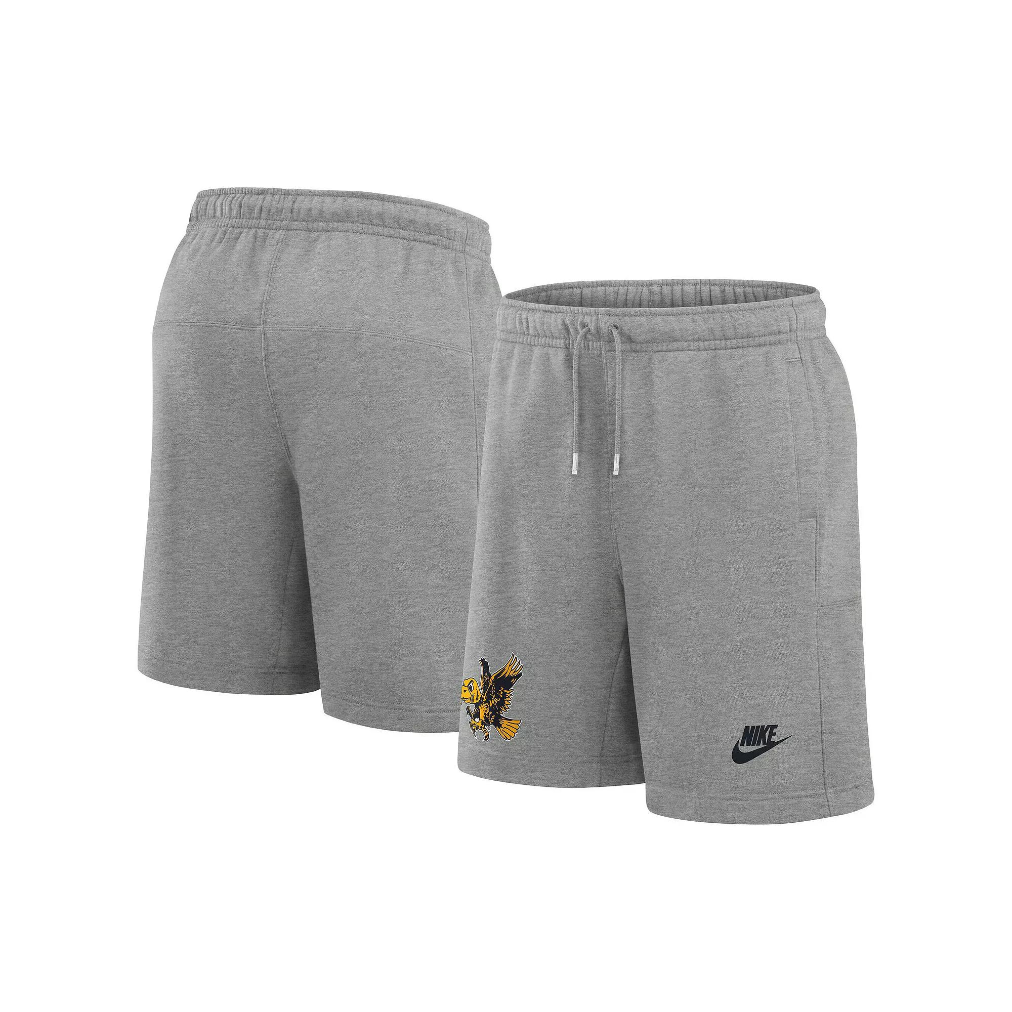 Men's Nike Heather Gray Iowa Hawkeyes Legacy Fleece Essential Shorts, Size: Medium, Grey Product Image