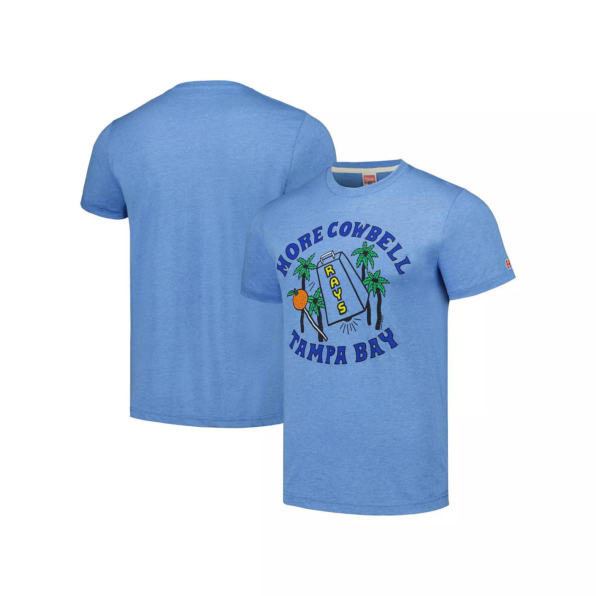 Men's Homage Light Blue Tampa Bay Rays Doddle Collection More Cowbell Tri-Blend T-Shirt,  Product Image