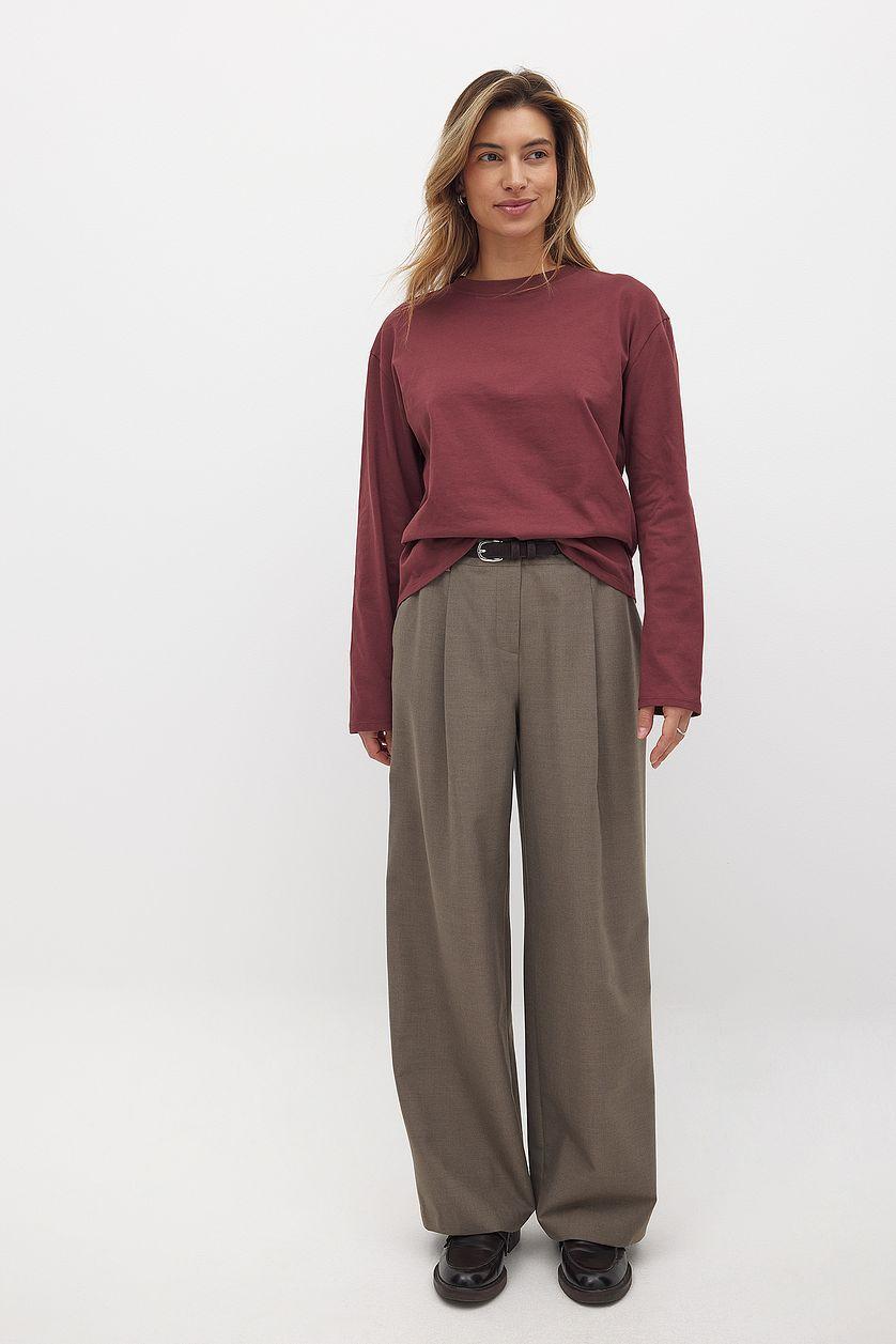 Oversized Long Sleeved Top Green Product Image