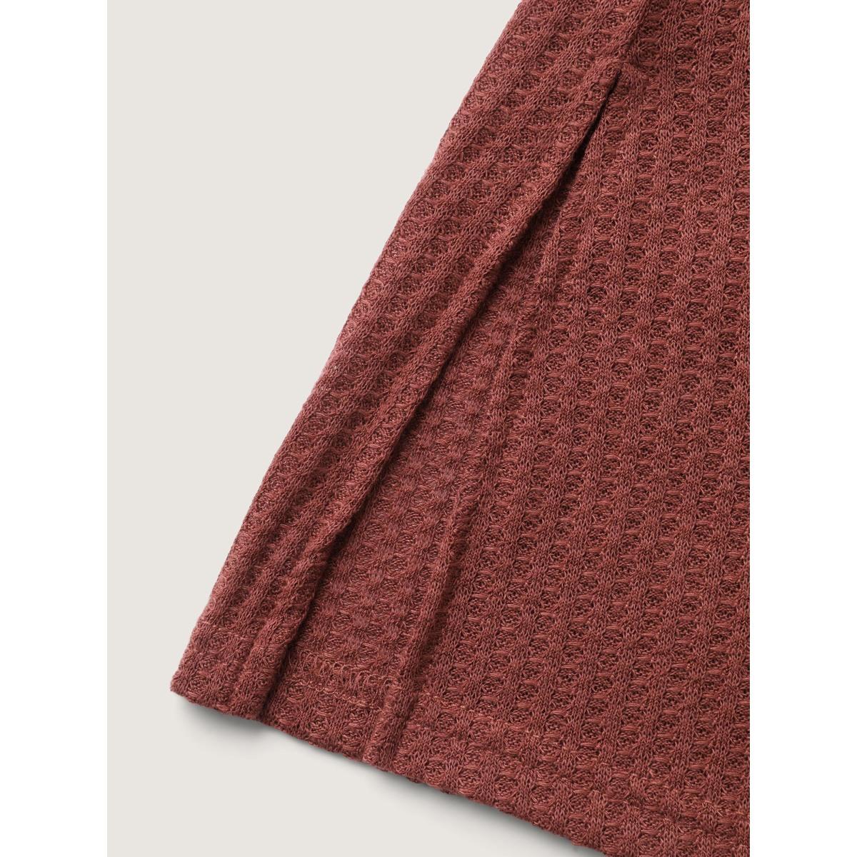 Plus Size Ribbed Stretchy Turtle Neck T-Shirt Rust Women Leisure Texture Turtleneck Loose Casual T-shirts BloomChic 14-16/1X Product Image