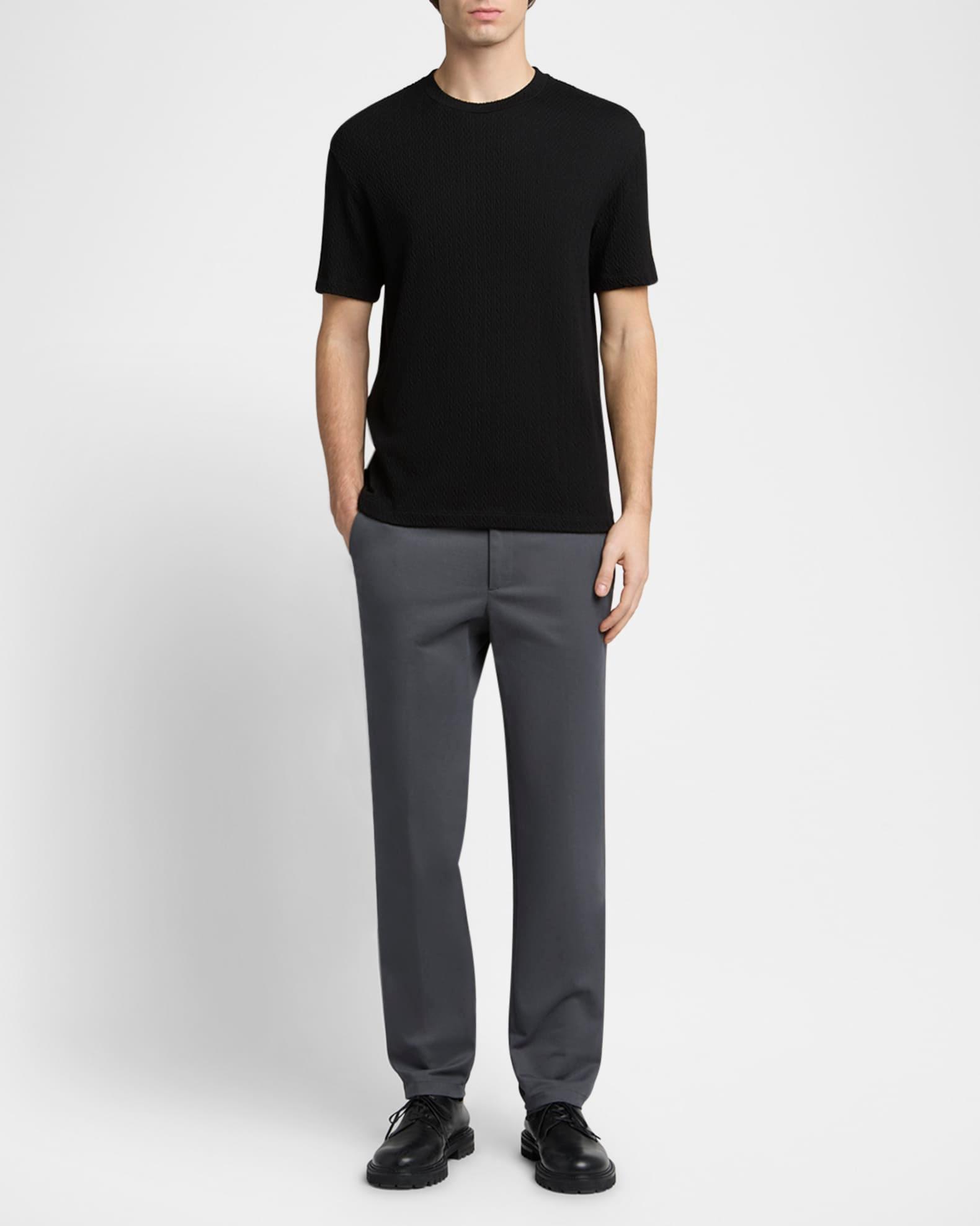 Men's Cotton and Cashmere Slim Flat-Front Trousers Product Image