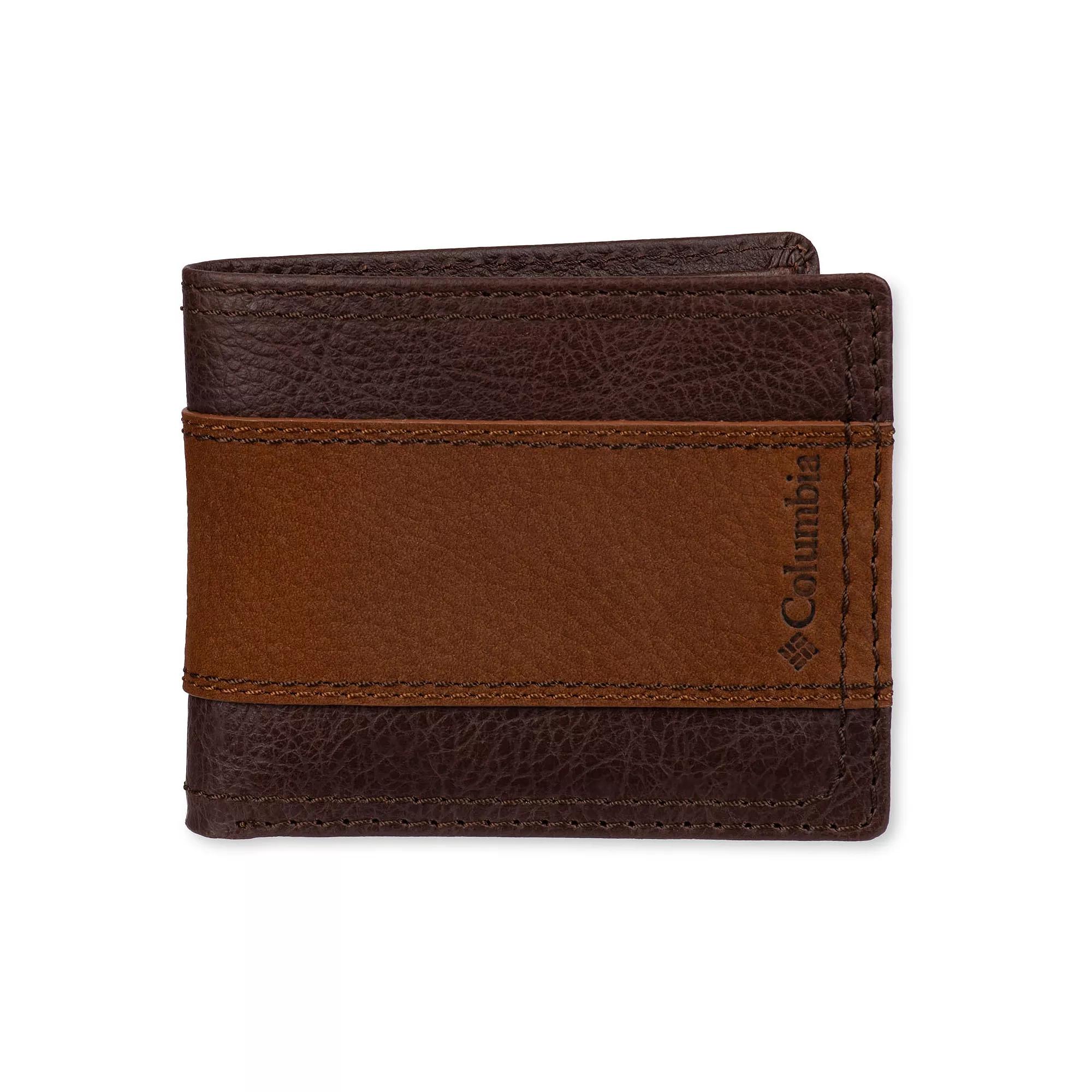 Mens Columbia RFID Leather Overlay Passcase Wallet Product Image