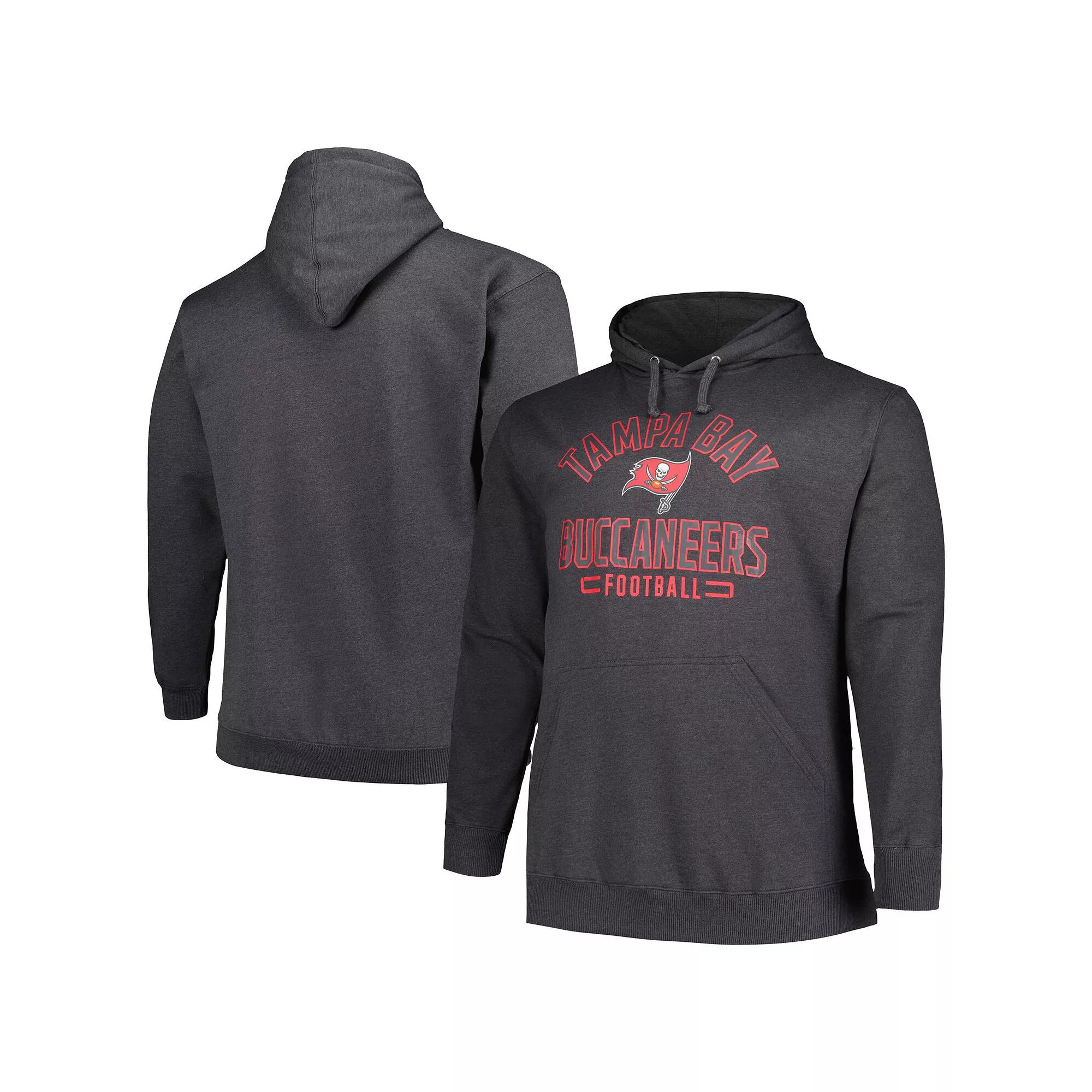 Men's Fanatics Branded Heather Charcoal Tampa Bay Buccaneers Big & Tall Pullover Hoodie,  Product Image