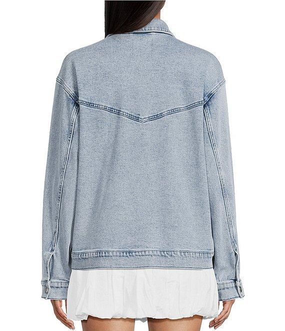 GB Oversized Fringe Denim Jacket Product Image