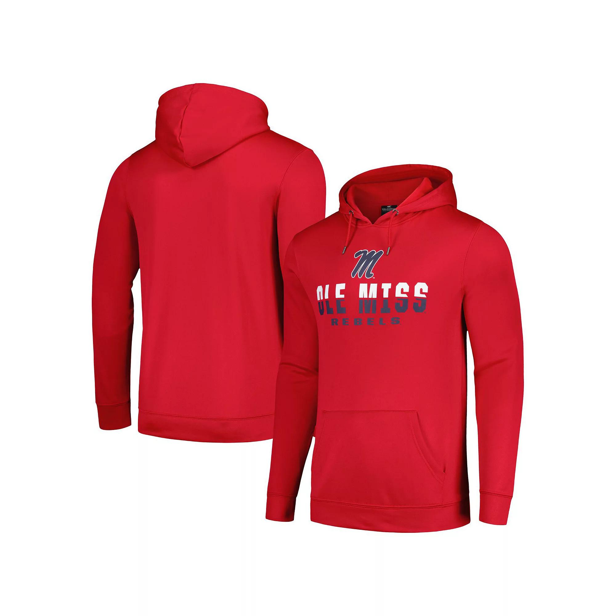 Men's Colosseum Red Ole Miss Rebels Lantern Pullover Hoodie,  Product Image