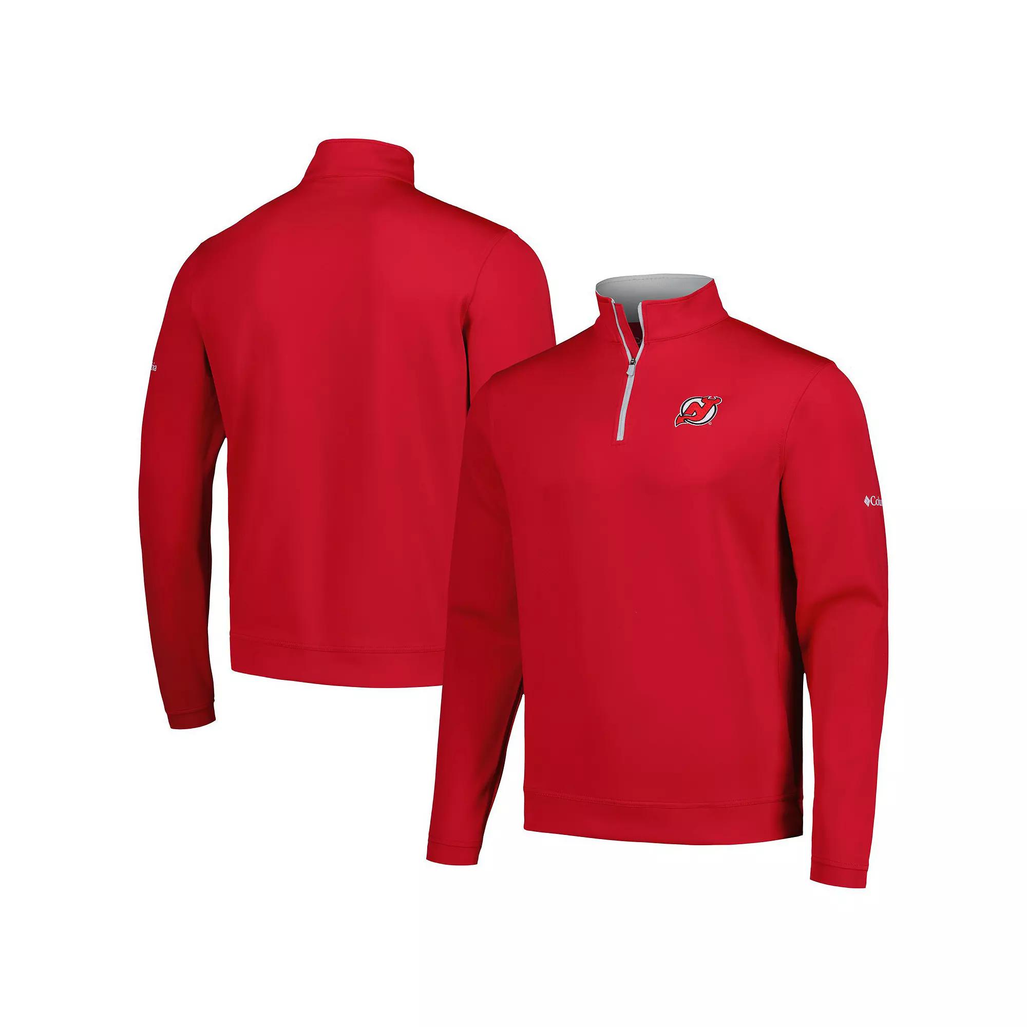Men's Columbia Red New Jersey Devils Wickham Hills Omni-Wick Quarter-Zip Jacket,  Product Image