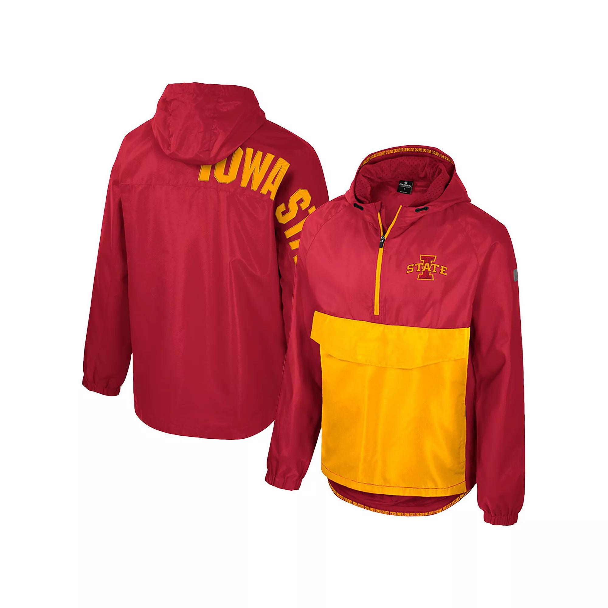 Men's Colosseum  Cardinal Iowa State Cyclones Reloaded Anorak Half-Zip Jacket, Size: Medium, Red Product Image
