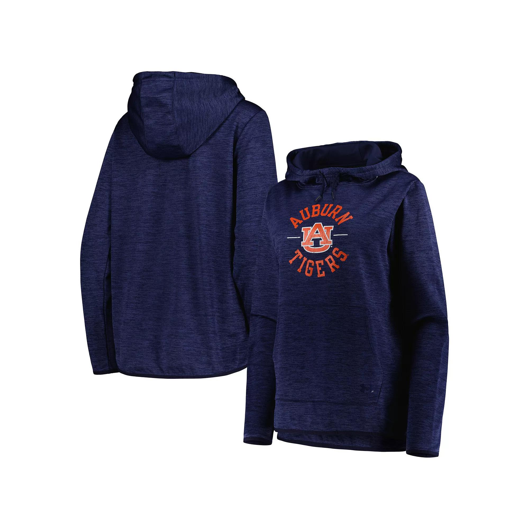 Womens Under Armour Heathered Auburn Tigers Fleece Pullover Hoodie Blue Product Image