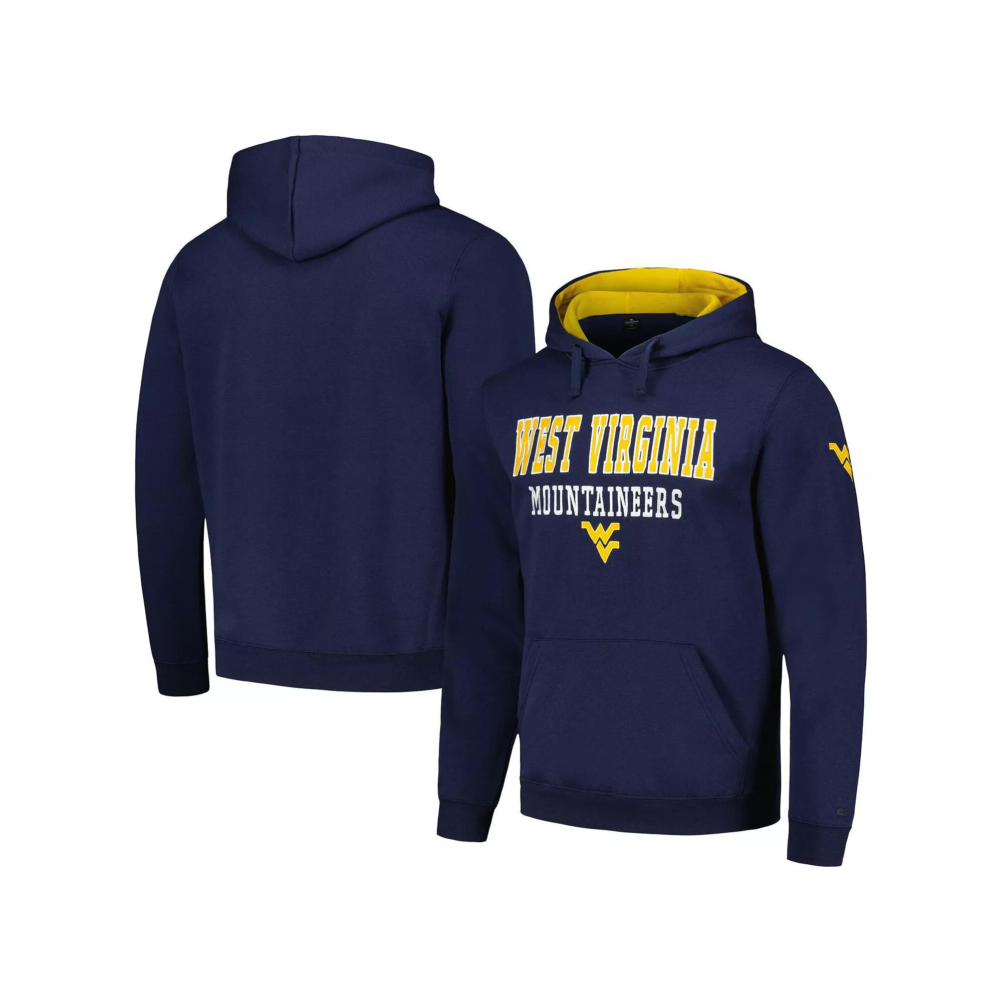 Men's Colosseum Navy West Virginia Mountaineers Sunrise Pullover Hoodie,  Product Image
