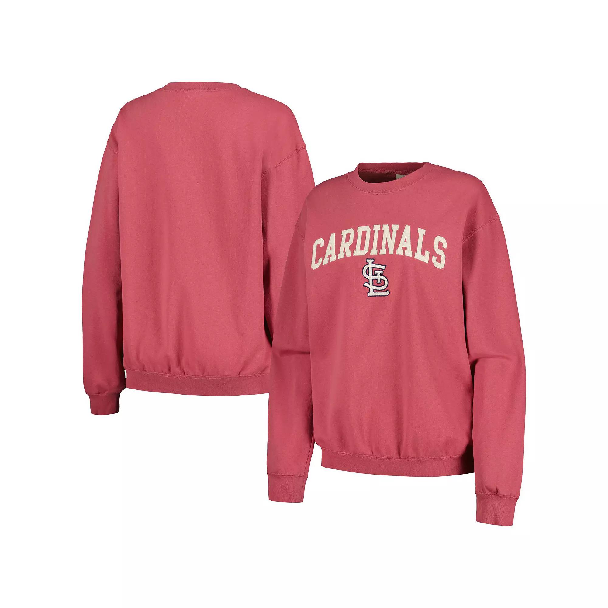 Women's Soft as a Grape Red St. Louis Cardinals Pigment Dye Pullover Sweatshirt, Size: XL Product Image