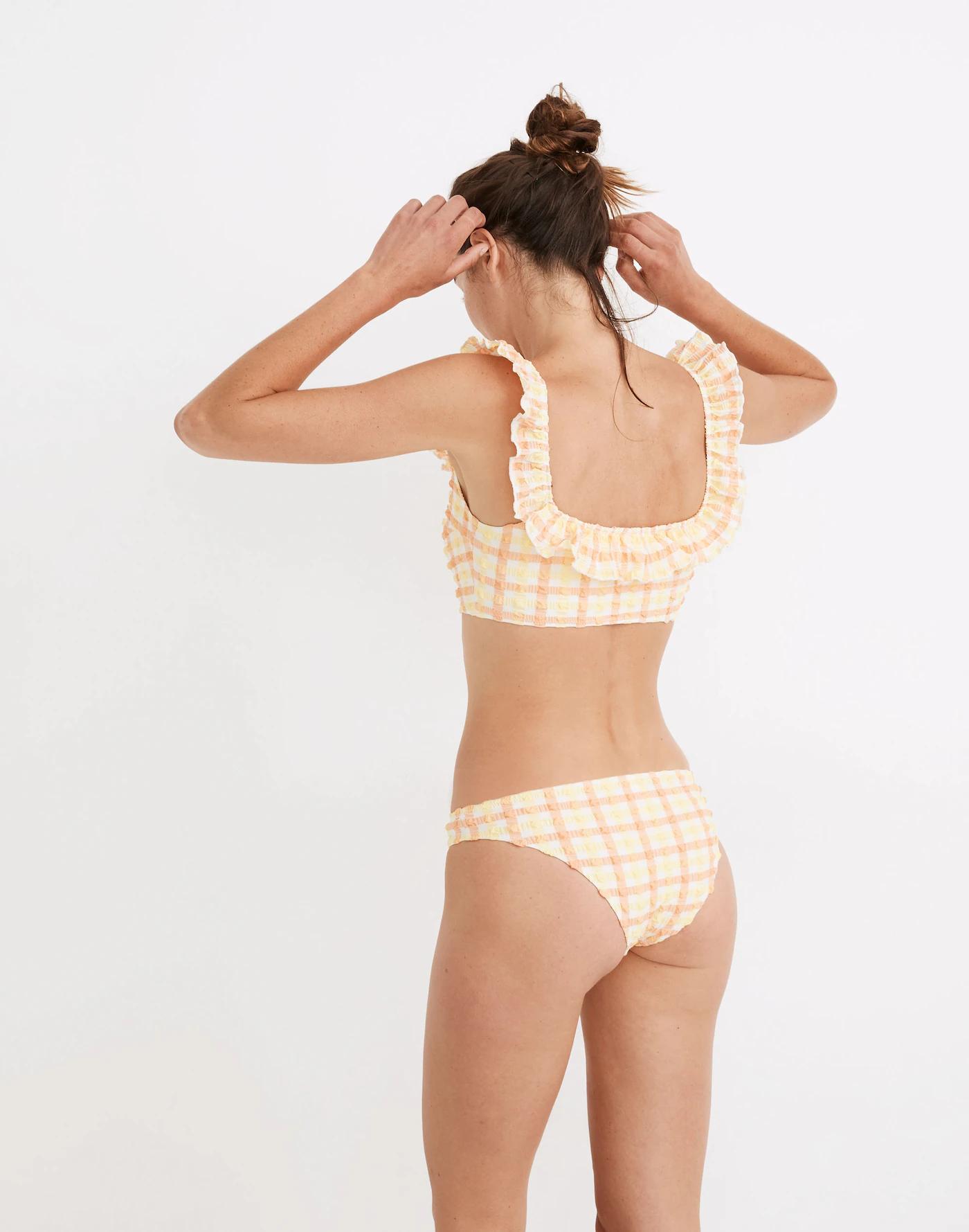 Madewell x Solid & Striped® Paloma Bikini Bottom in Seersucker Gingham Product Image