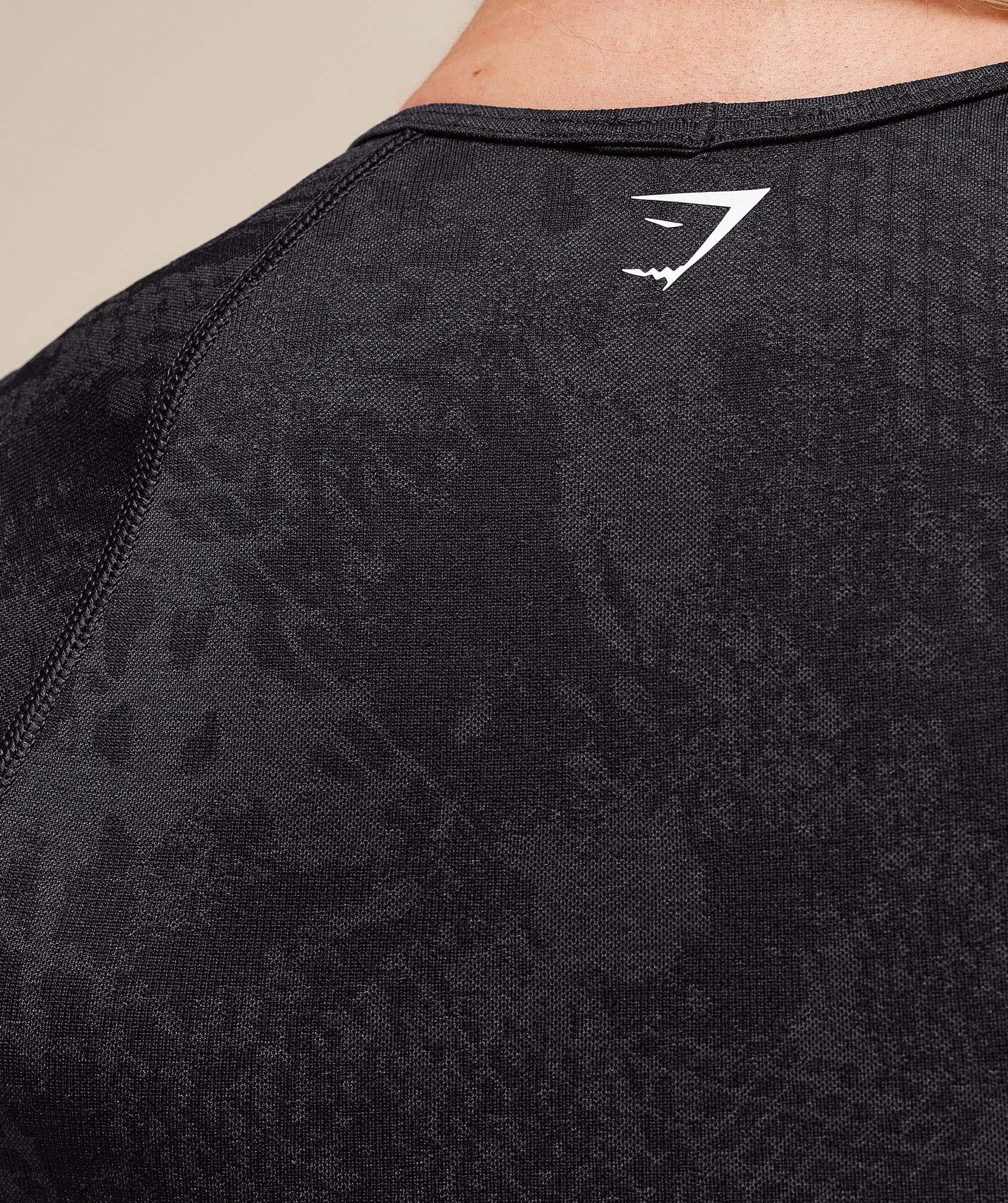 Gymshark Adapt Animal X Whitney Seamless Crop Top - Black/Asphalt Grey Female Product Image