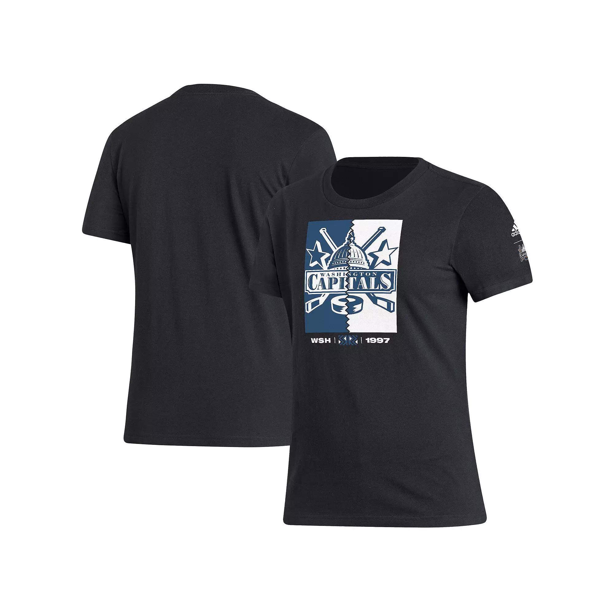 Women's adidas Black Washington Capitals Reverse Retro 2.0 Playmaker T-Shirt,  Product Image