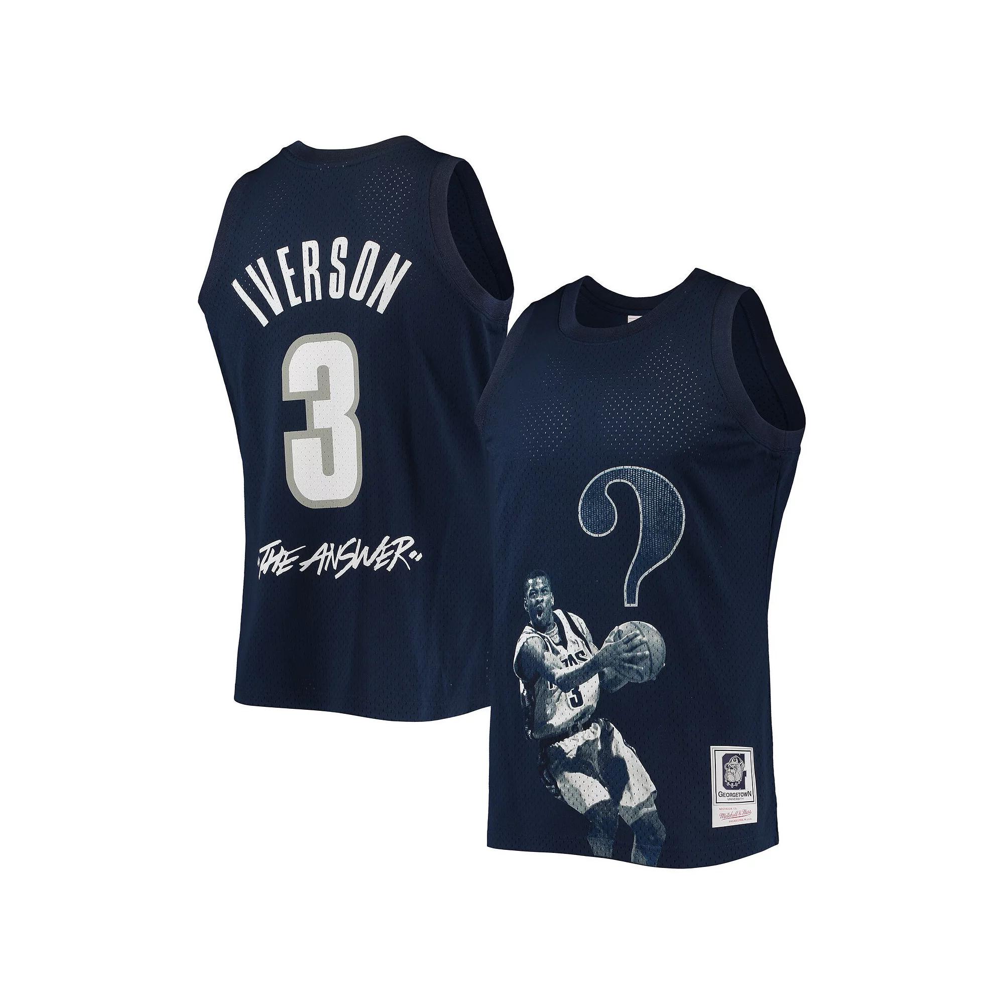 Men's Mitchell & Ness Allen Iverson Navy Georgetown Hoyas The Answer Replica Jersey,  Product Image