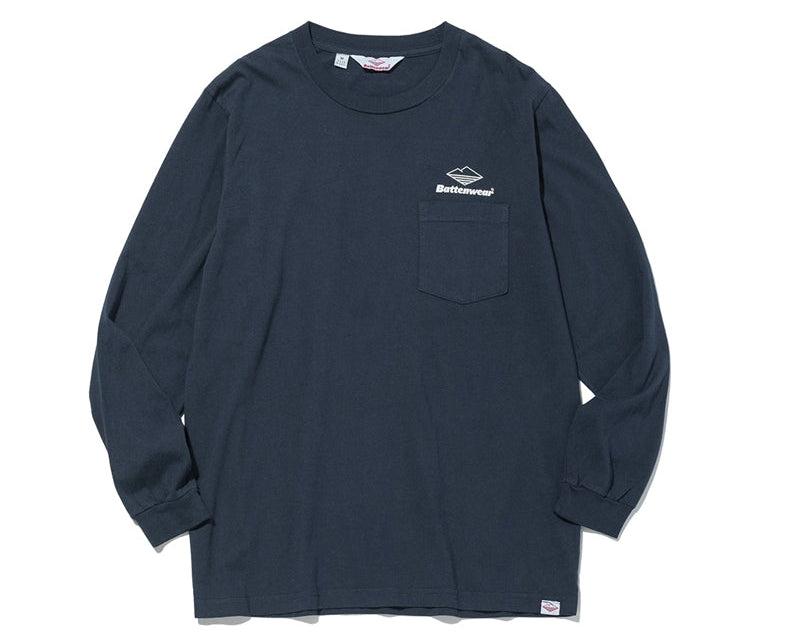 Team L/S Pocket Tee / White x Red Product Image