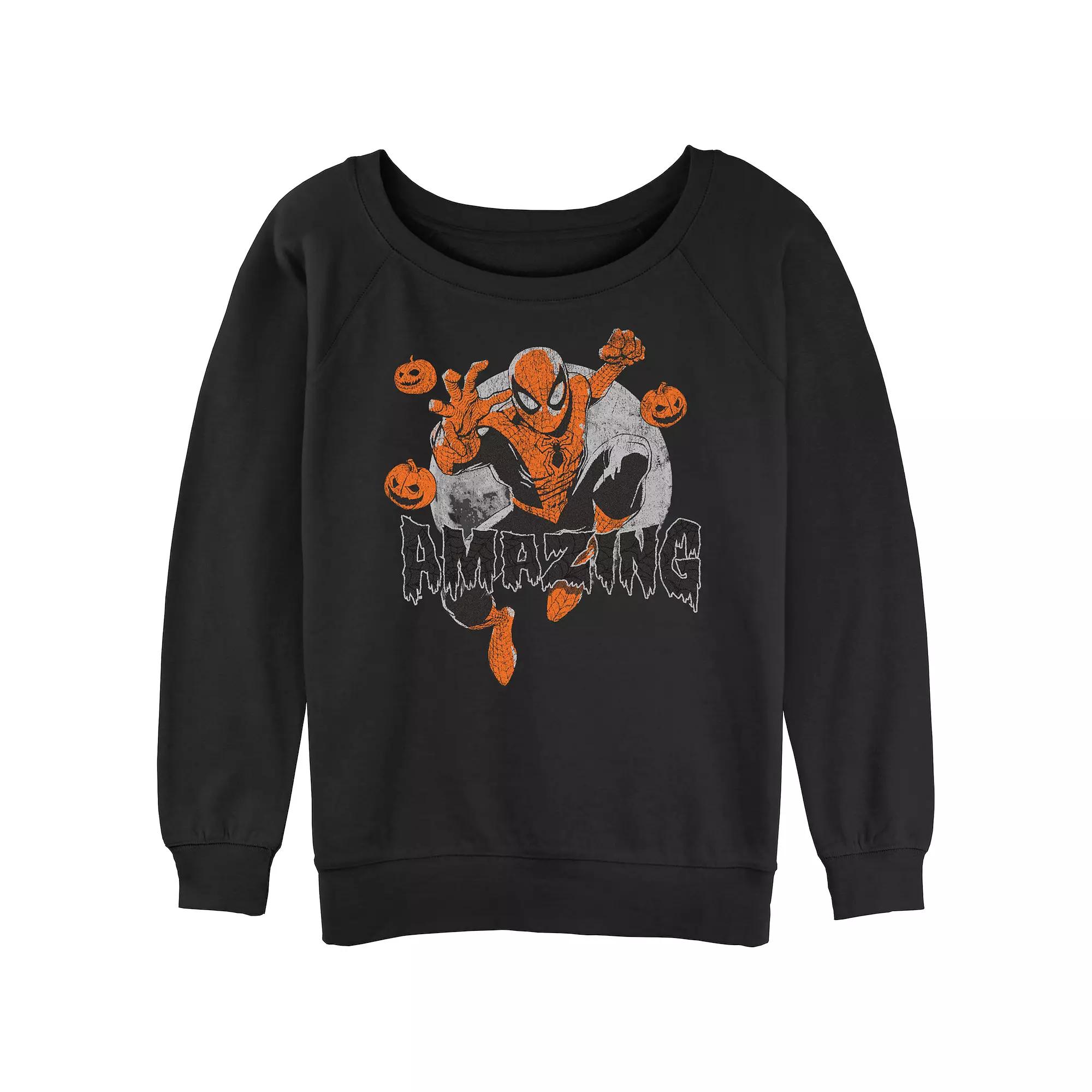 Juniors' Marvel Spider-Man Amazing Halloween Graphic Pullover, Girl's, Size: XXL, Black Product Image