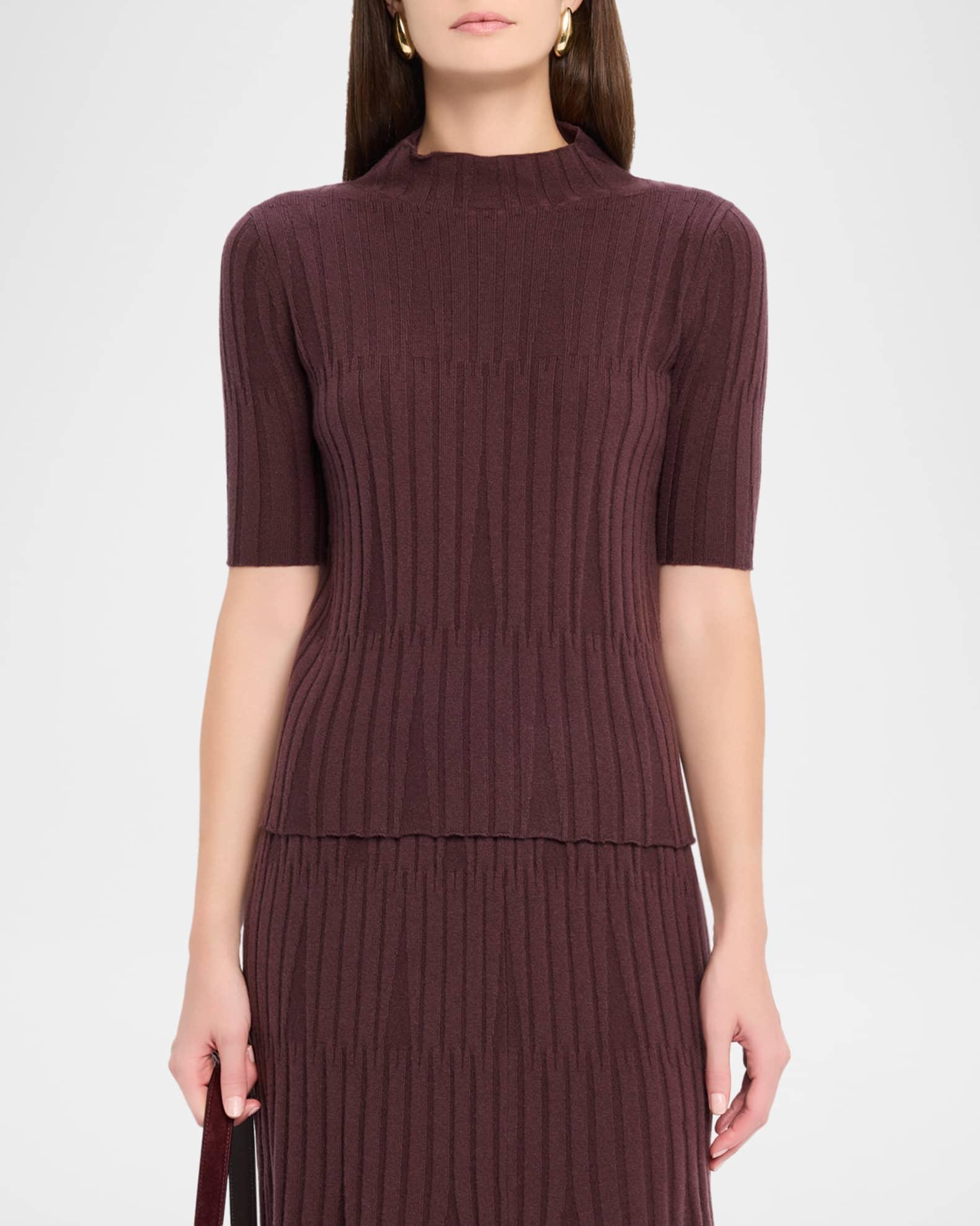 Cashmere Ribbed Mock-Neck Sweater Product Image