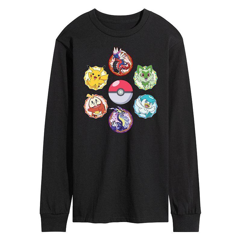 Mens Pokemon Sparkle Badges Long Sleeve Graphic Tee Product Image