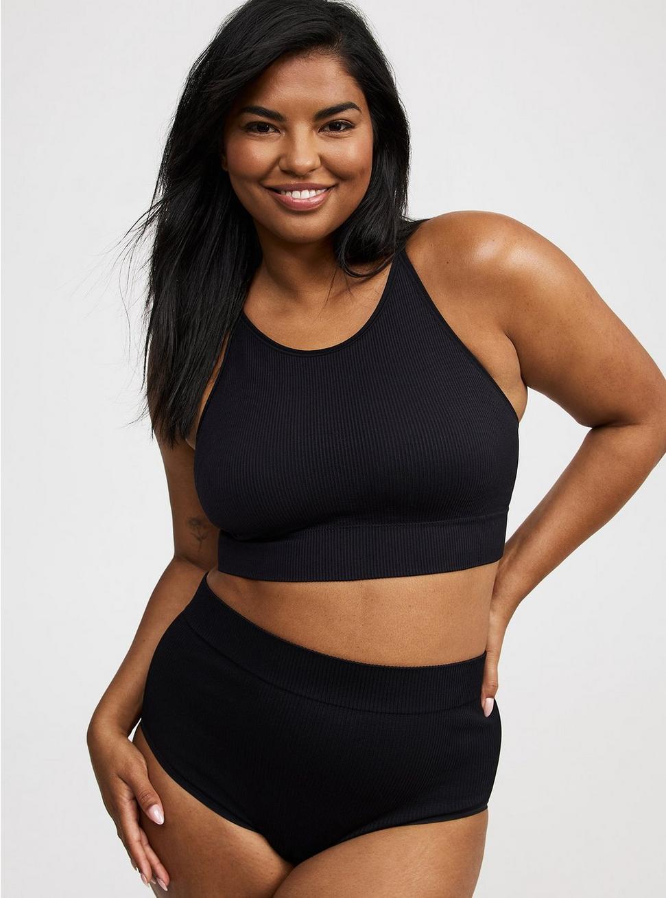 Seamless Rib High-Neck Bralette Product Image