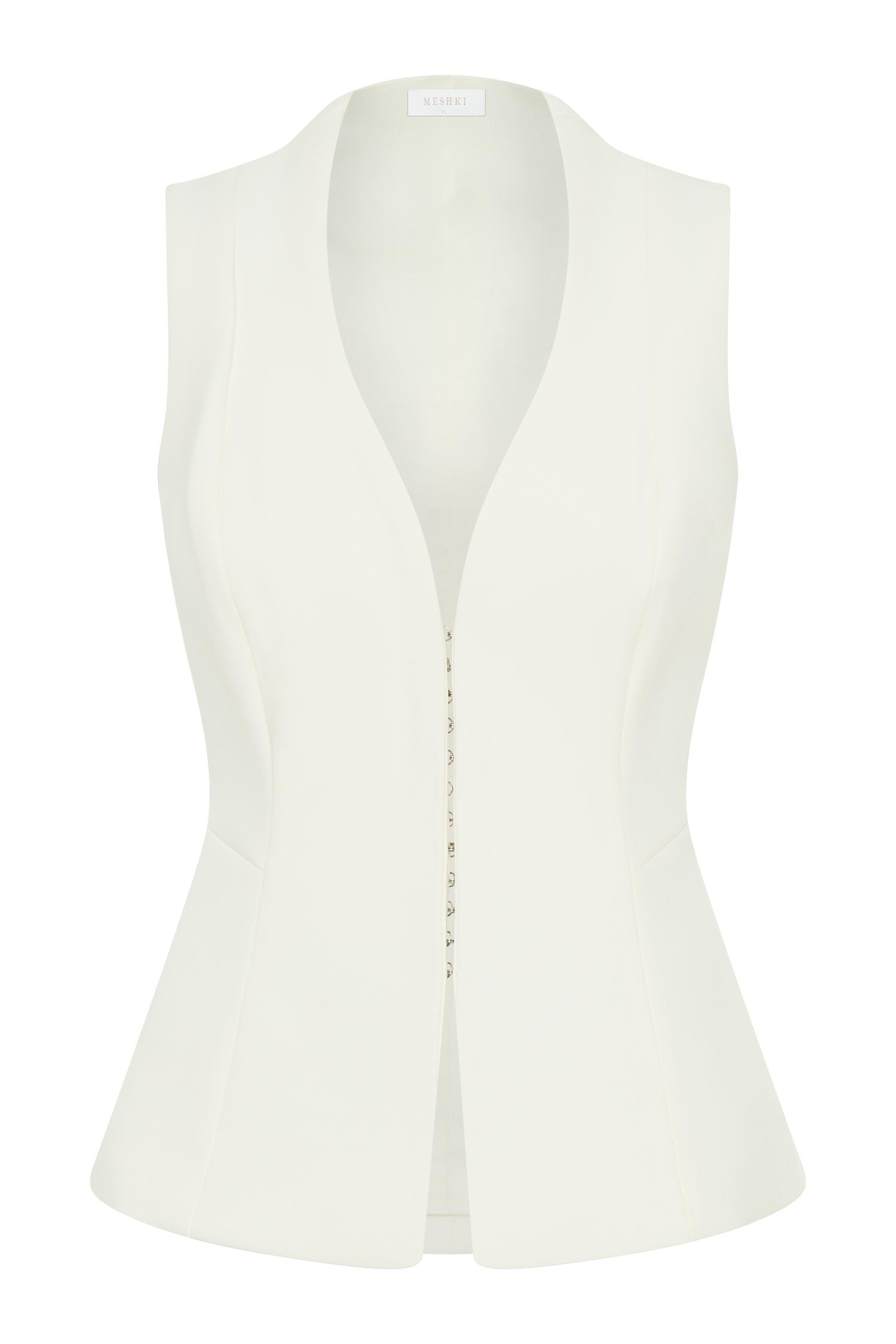 Melinda Structured Vest Top - Ivory Product Image