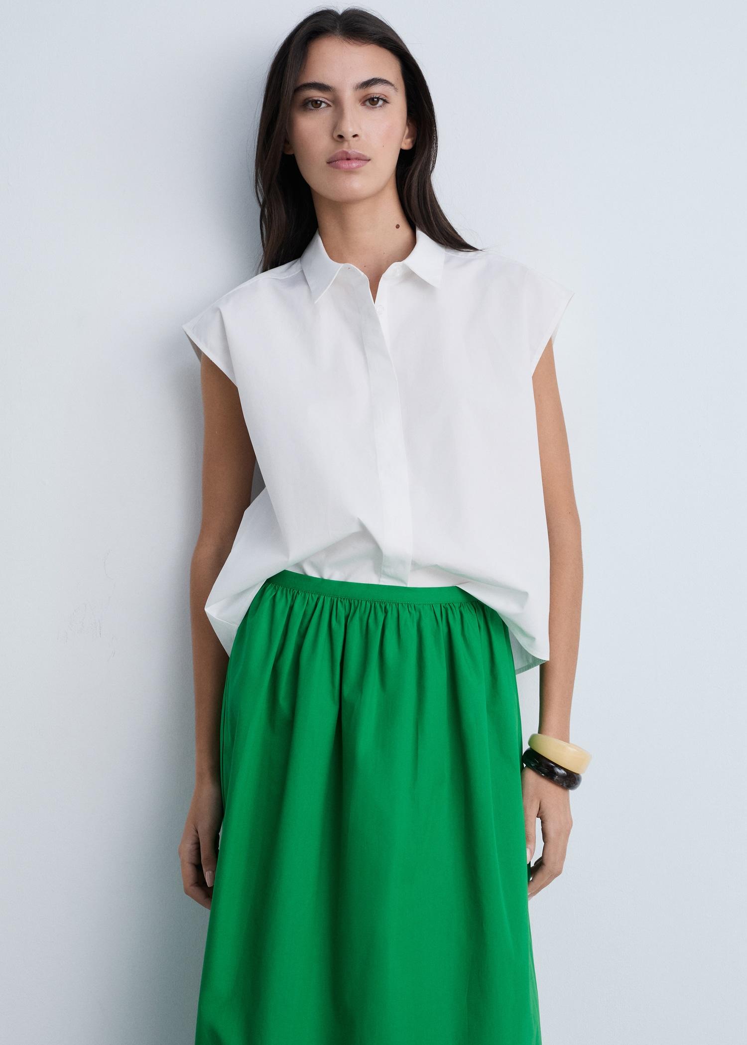Flared cotton skirt - Women | MANGO USA Product Image