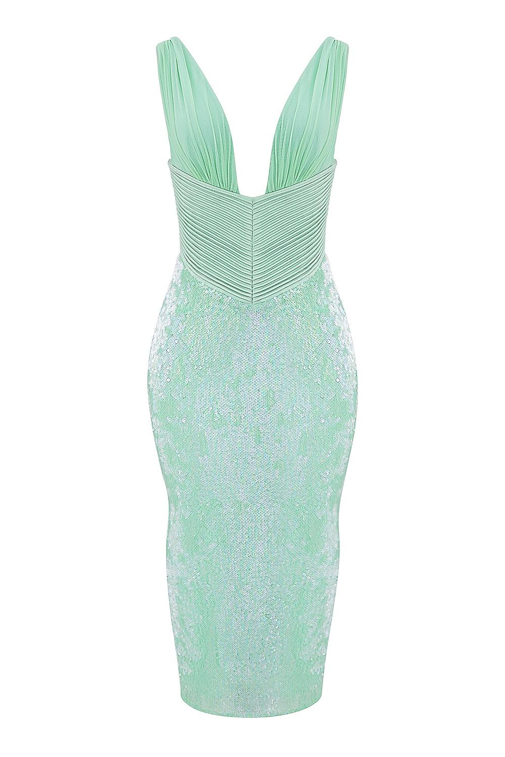 Thala  seafoam sequin corset midi dress Product Image