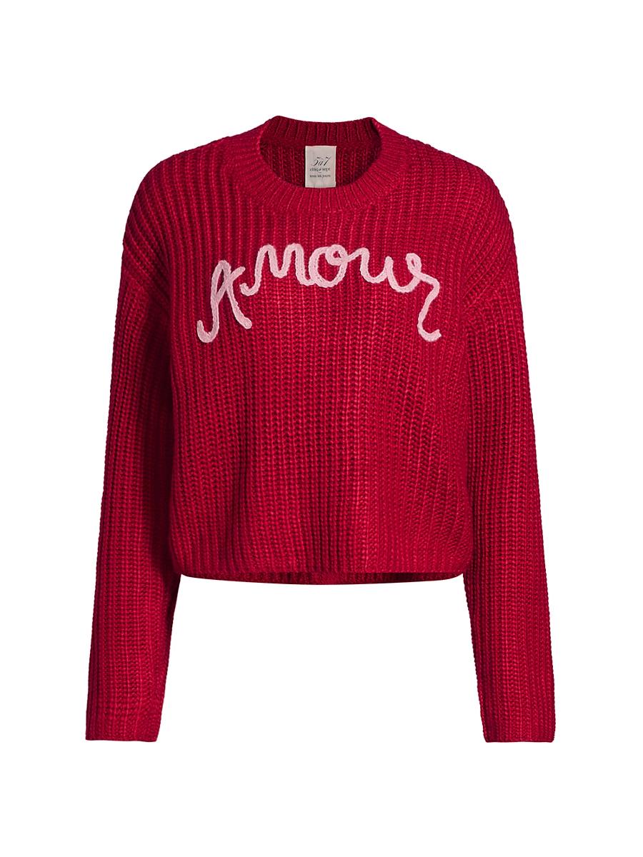 Womens Amour Embroidered Crewneck Sweater Product Image
