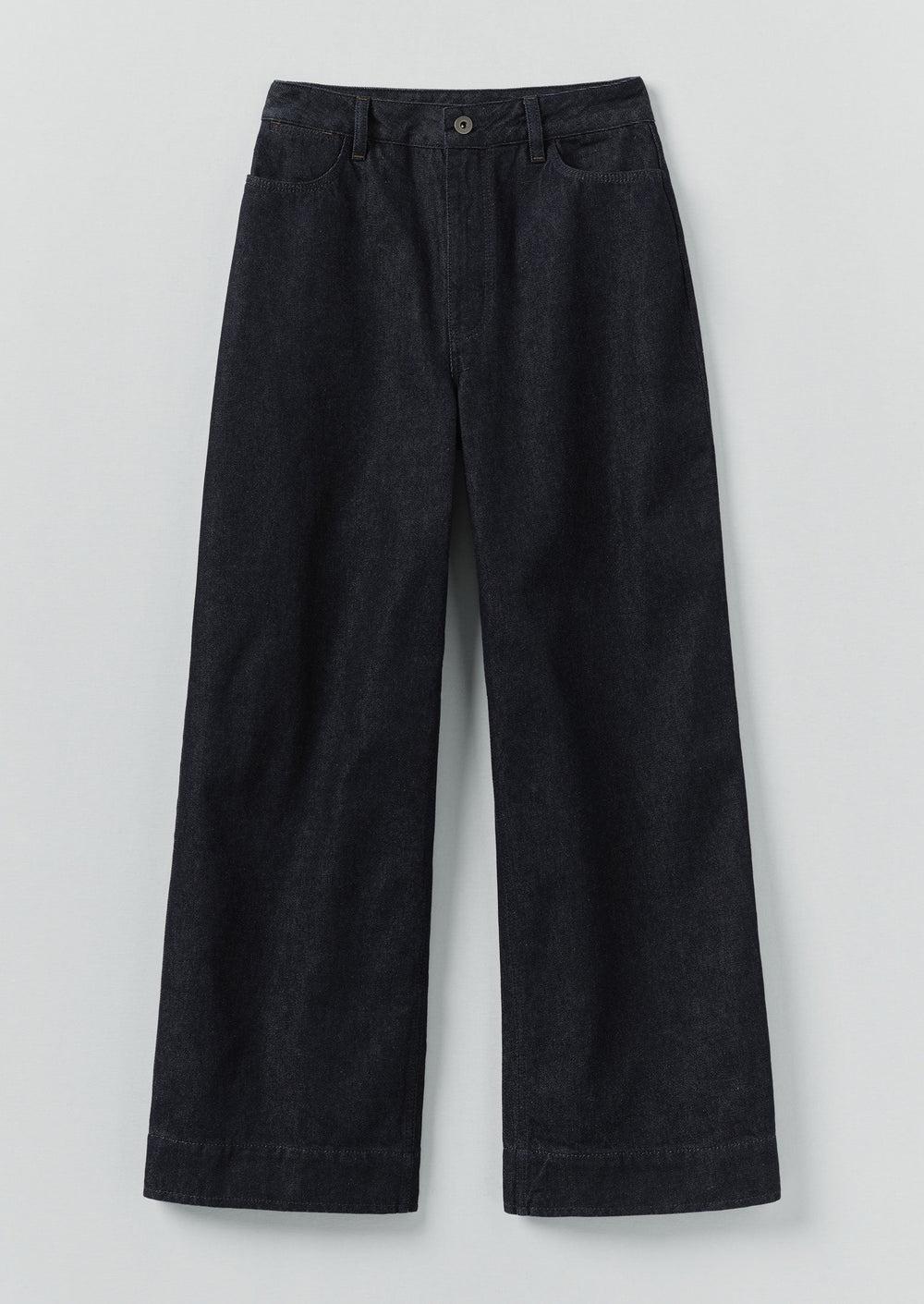 Wide Leg Denim Pants | Indigo Product Image