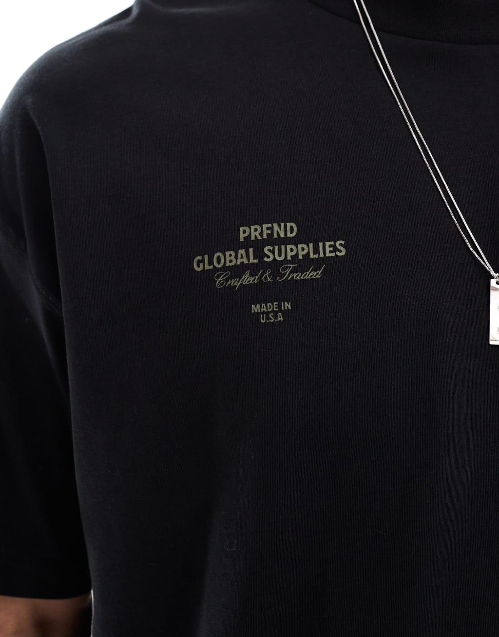 ASOS DESIGN oversized t-shirt with street graphics in black Product Image