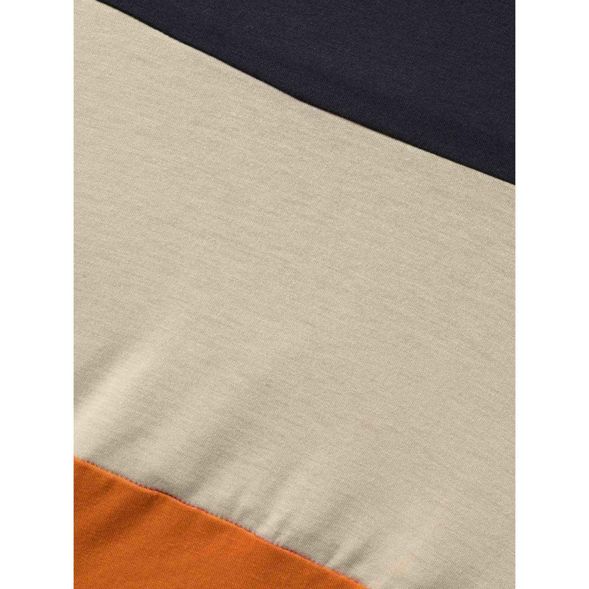 Plus Size Halloween Colorblock Contrast Pocket Crew Neck T-shirt Multicolor Women Casual Contrast Plain Round Neck Festival-Halloween T-shirts BloomChic 22-24/3X Product Image