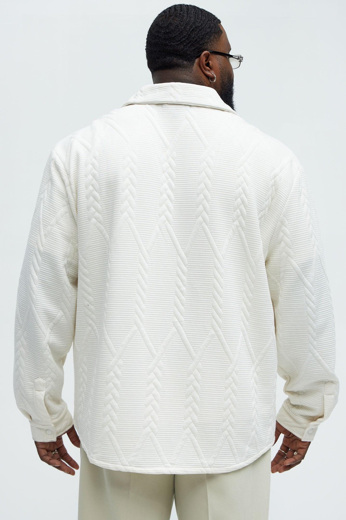 Kershaw Knit Button Up Shirt - Cream Product Image
