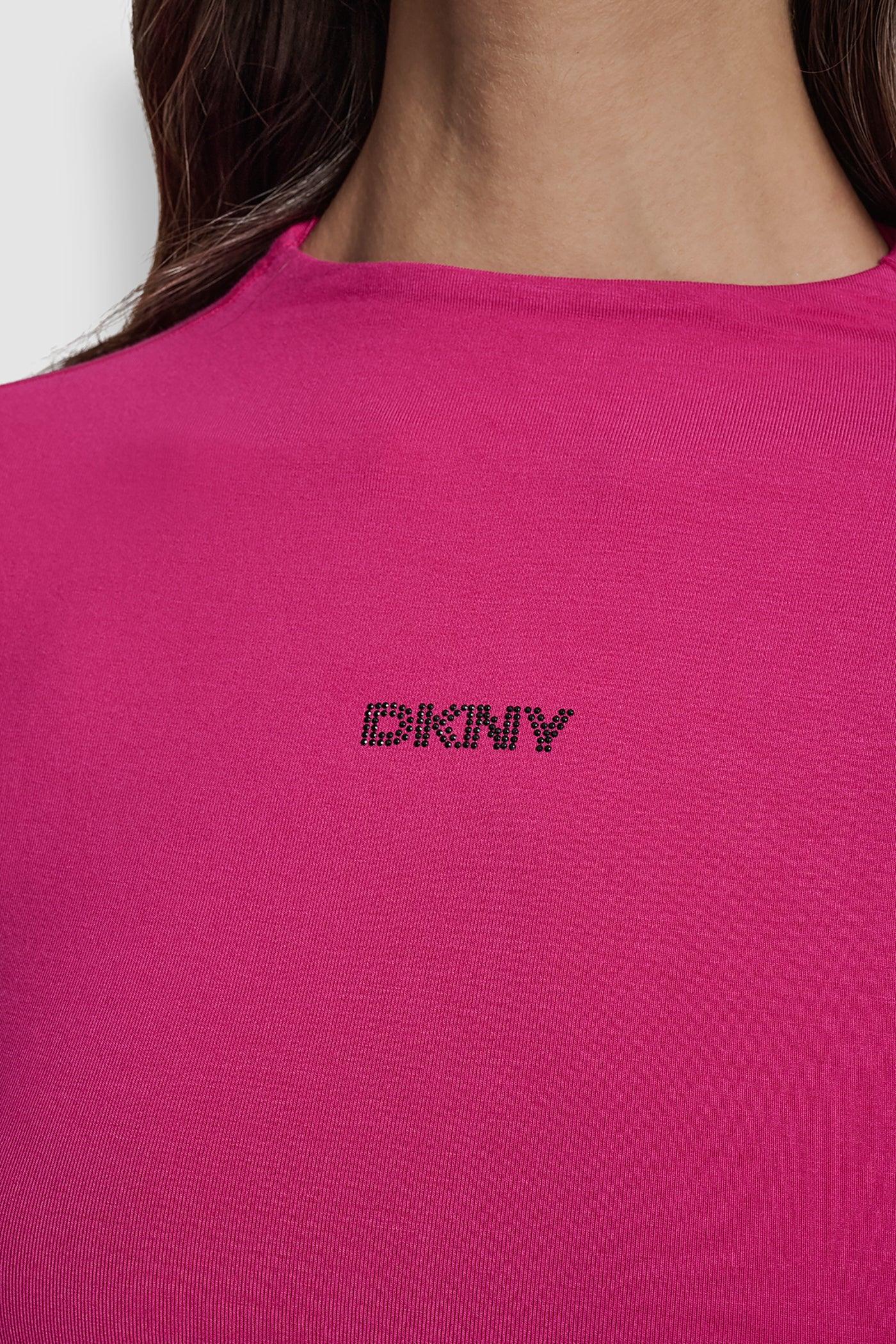 SIDE RUCHED HIGH NECK LONG SLEEVE TOP WITH RHINESTONE Product Image