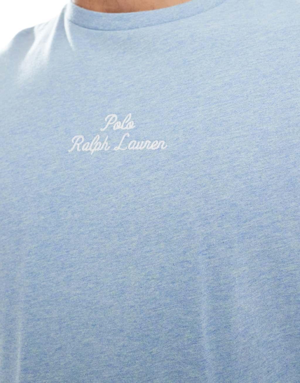 Polo Ralph Lauren icon logo pique shirt in light blue Product Image
