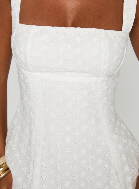 Xanthus Embroidered Mini Dress White Product Image
