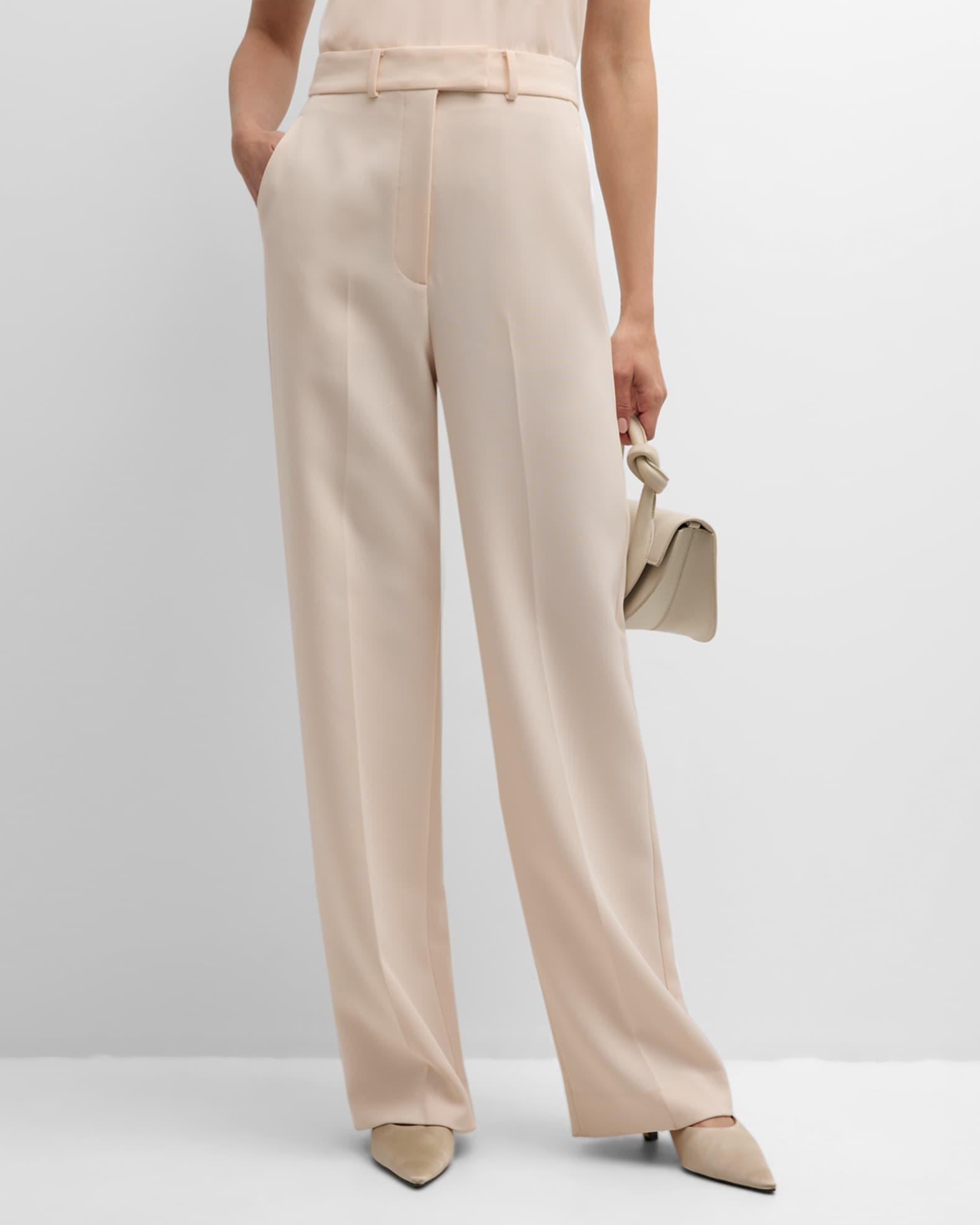 Italian Stretch Cady Straight-Leg Pants Product Image