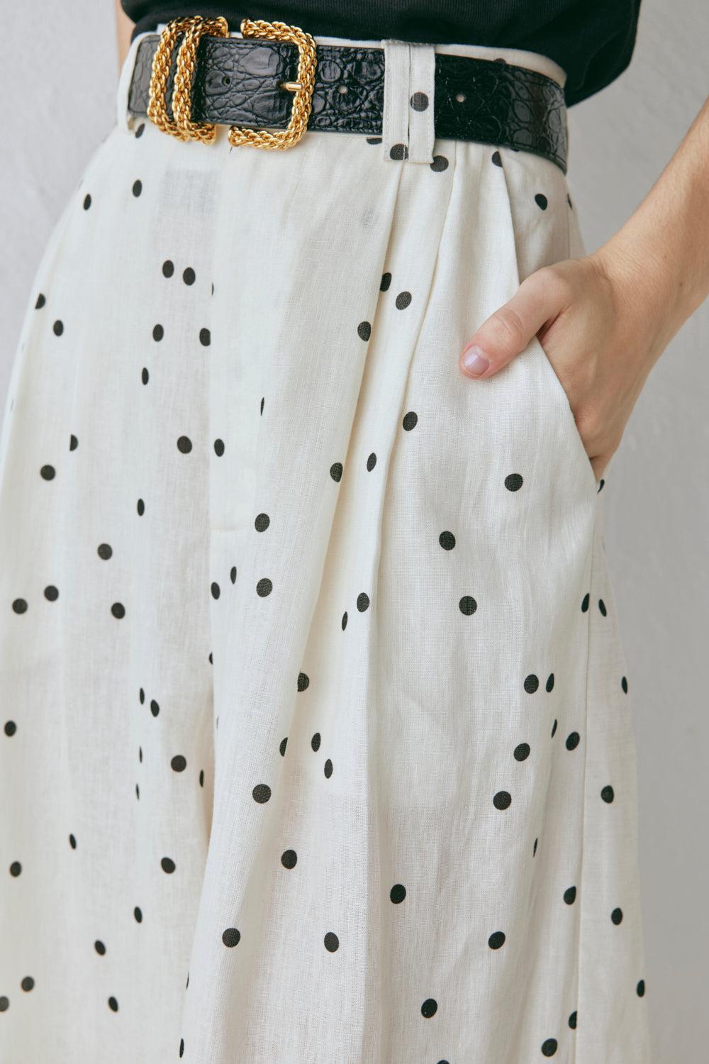 Skye Linen Pants Dot Product Image