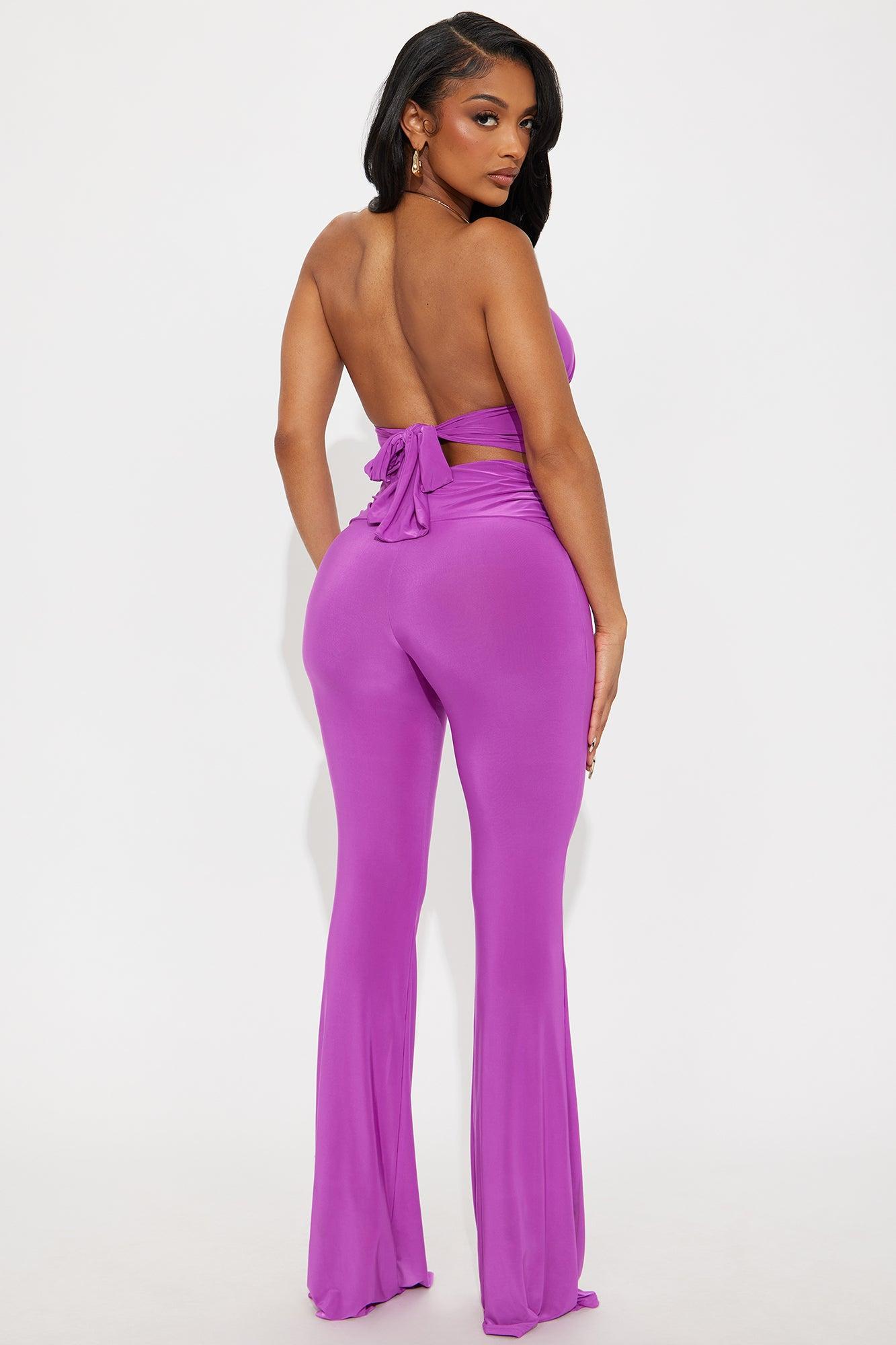 Crossing Paths Halter Jumpsuit - Magenta Product Image