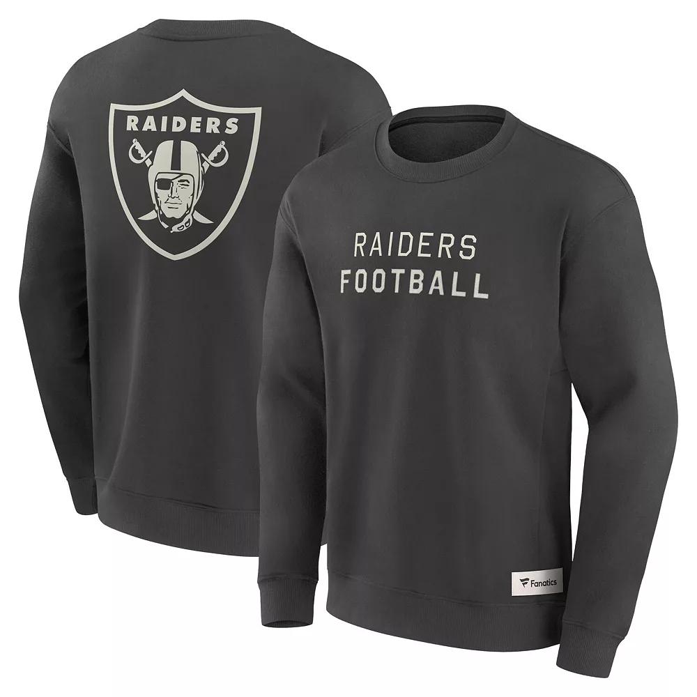 Men's Fanatics Charcoal Las Vegas Raiders Elements Future Ground Lettering Pullover Sweatshirt,  Product Image