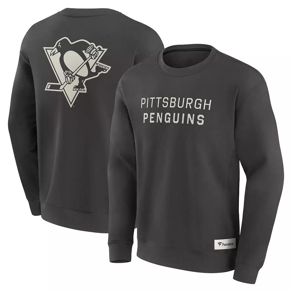 Men's Fanatics Charcoal Pittsburgh Penguins Elements Future Ground Lettering Pullover Sweatshirt,  Product Image