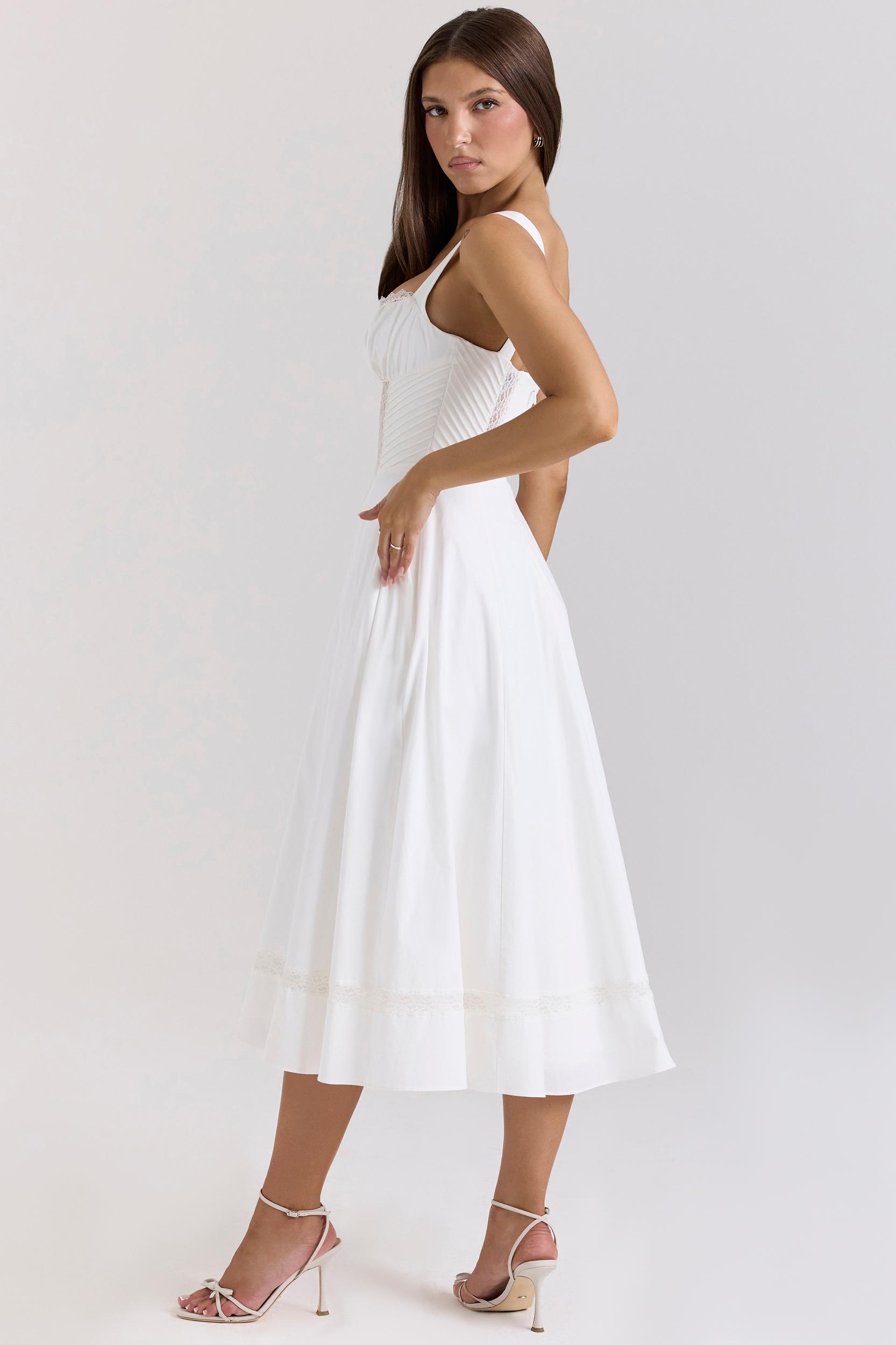 Kim  white cotton midi sundress Product Image